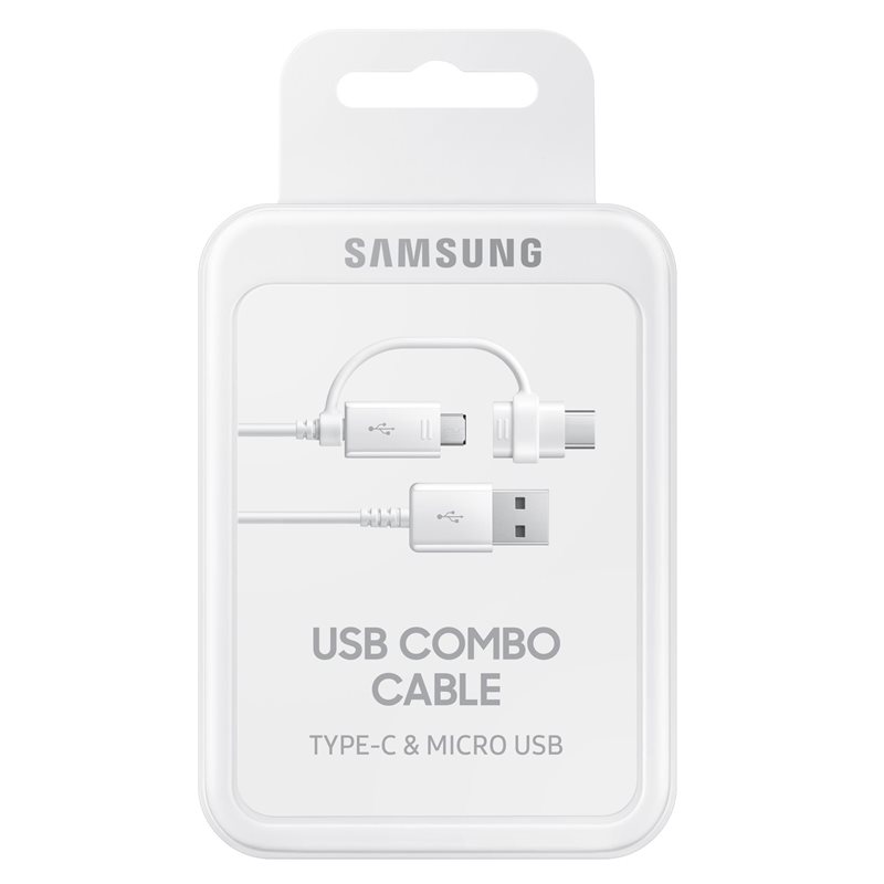 Samsung - EP-DG930DW Combo Cable USB Type-C + Micro-USB - White BULK
