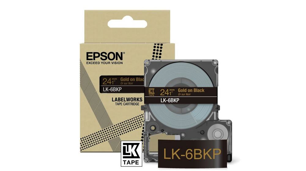 EPSON Schriftband LK LK-6BKP C53S672096, 24 mm, gold auf schwarz, 1 St.