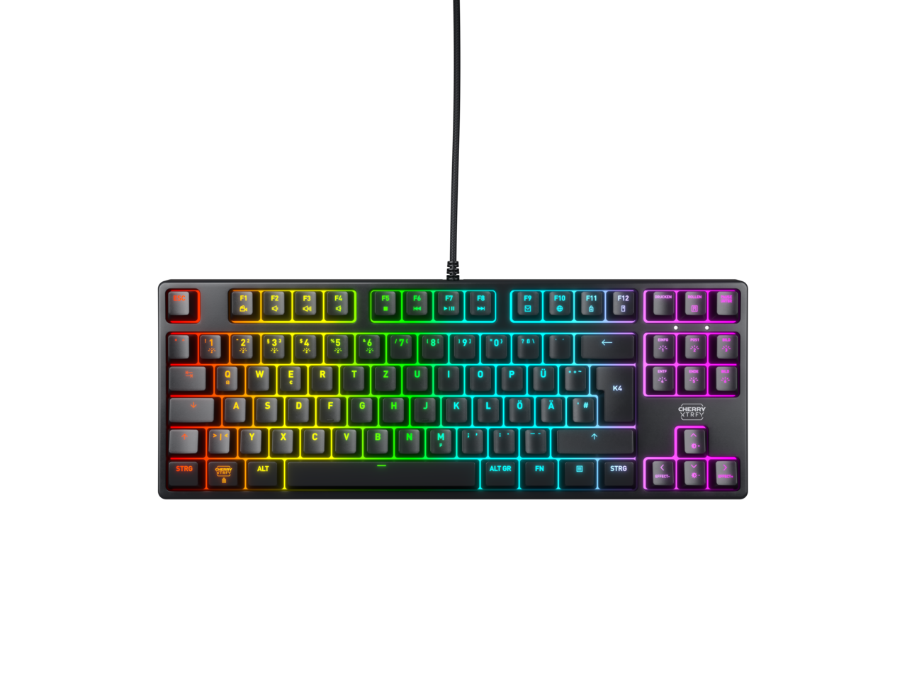 CHERRY XTRFY K4V2 Tastatur RGB Wired DE MX Rot TKL 80% sw