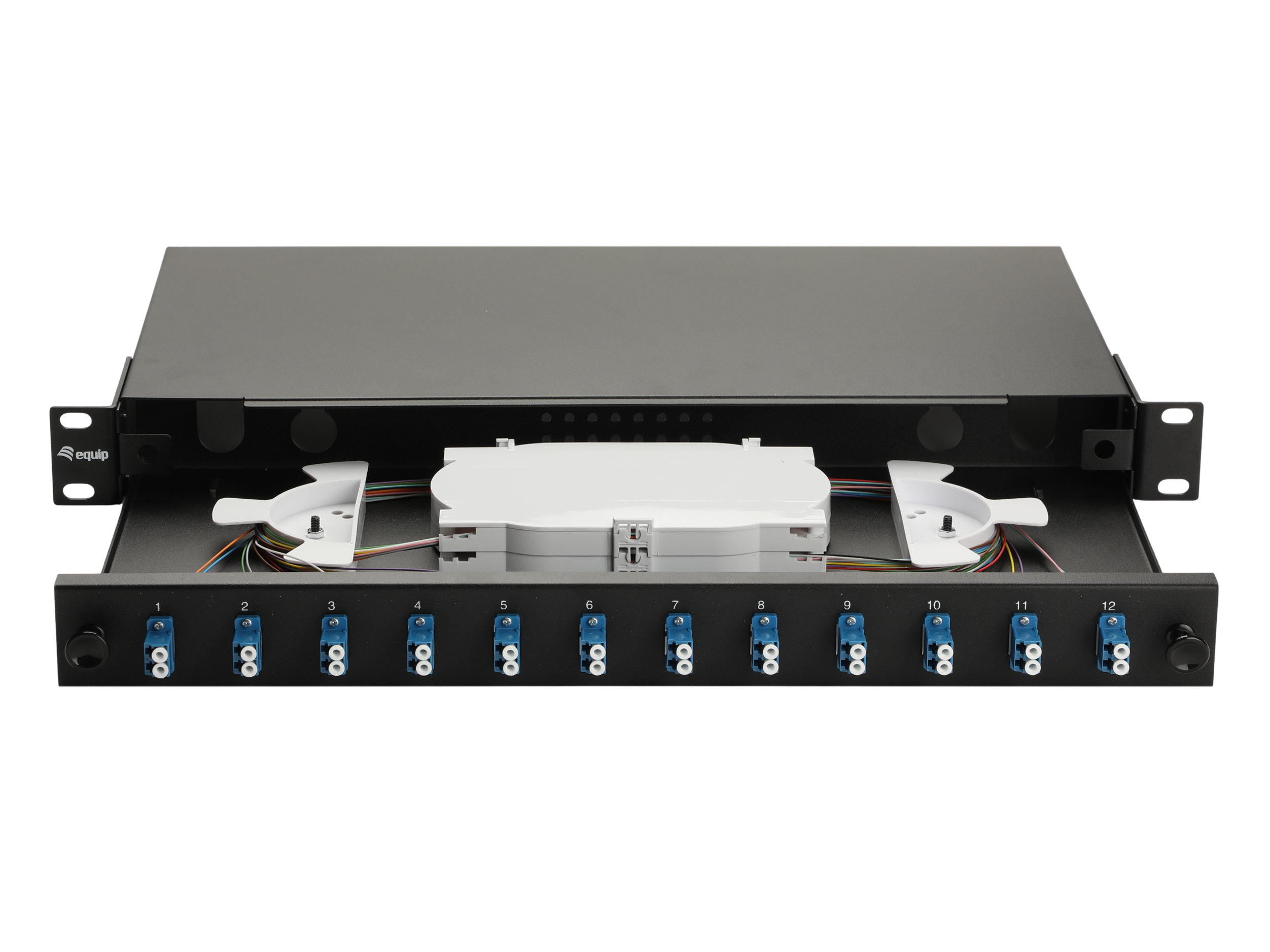 Equip LWL-Spleißkasten 12-Port LC-Duplex OS2 1U komplett sw