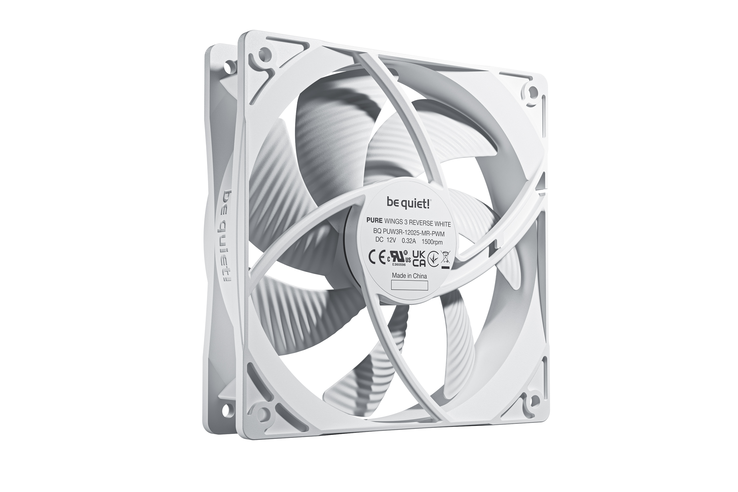 Pure Wings 3 120mm PWM Reverse White 3-Pack, Gehäuselüfter