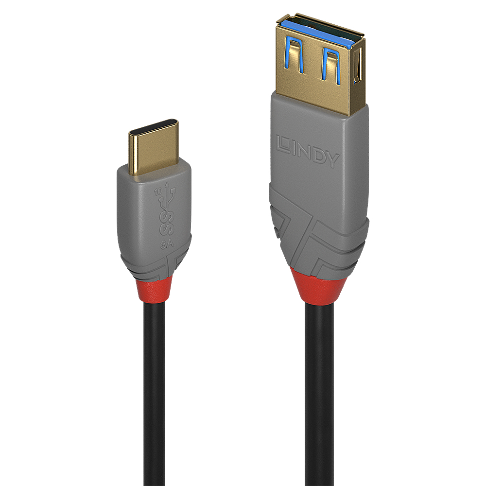 LINDY USB 3.1 Typ C an A Adapterkabel Anthra Line 0.15m