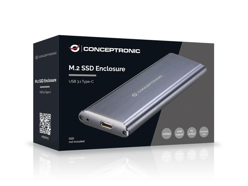 CONCEPTRONIC SSD Gehäuse B-Key M.2->B/B+M-Key/USB-C/A gr