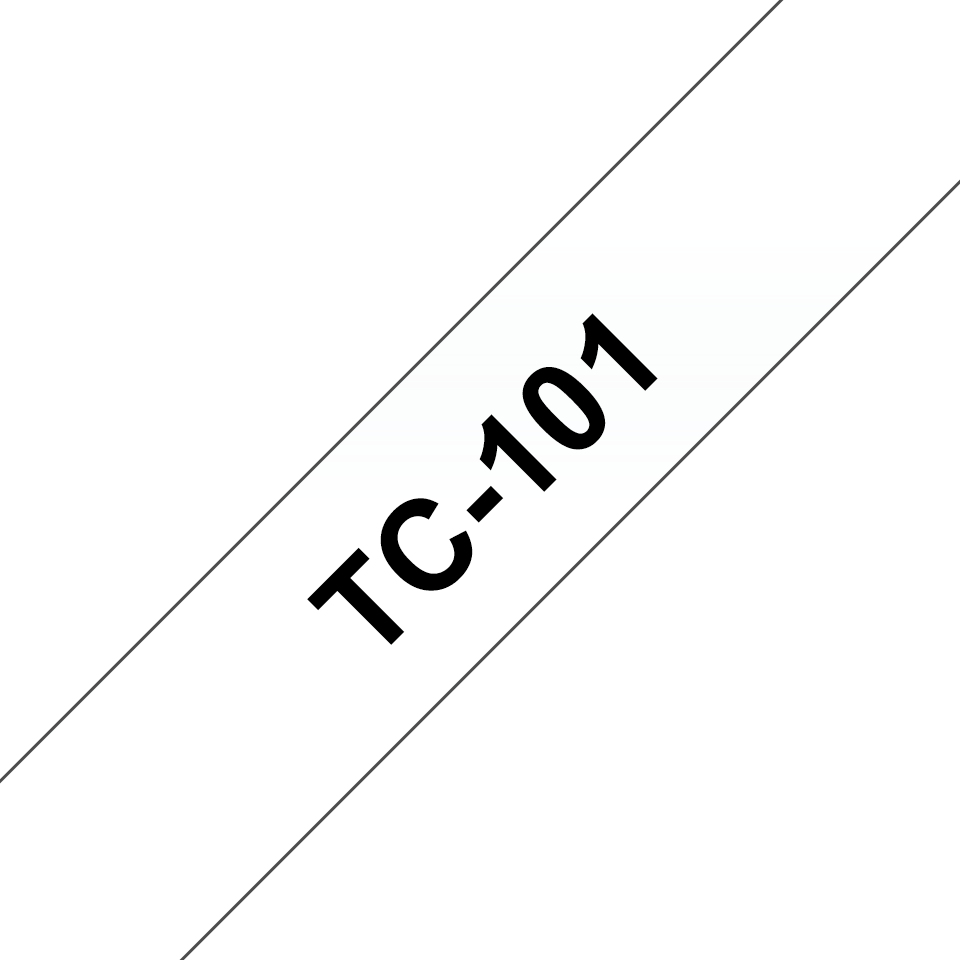 Schriftbandkassette Brother 12mm farblos/schwarz TC101