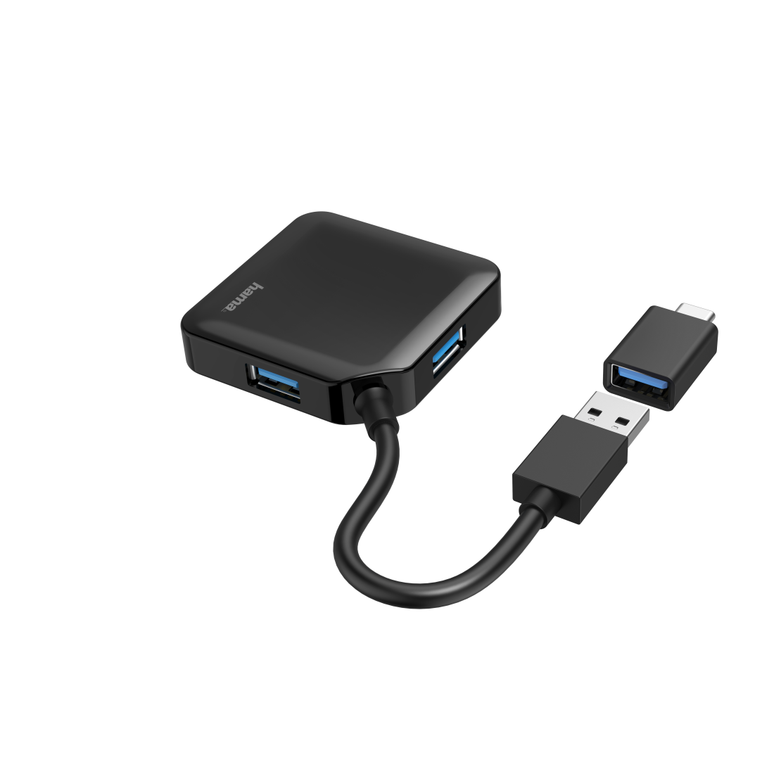 hama USB-Hub 4-fach schwarz