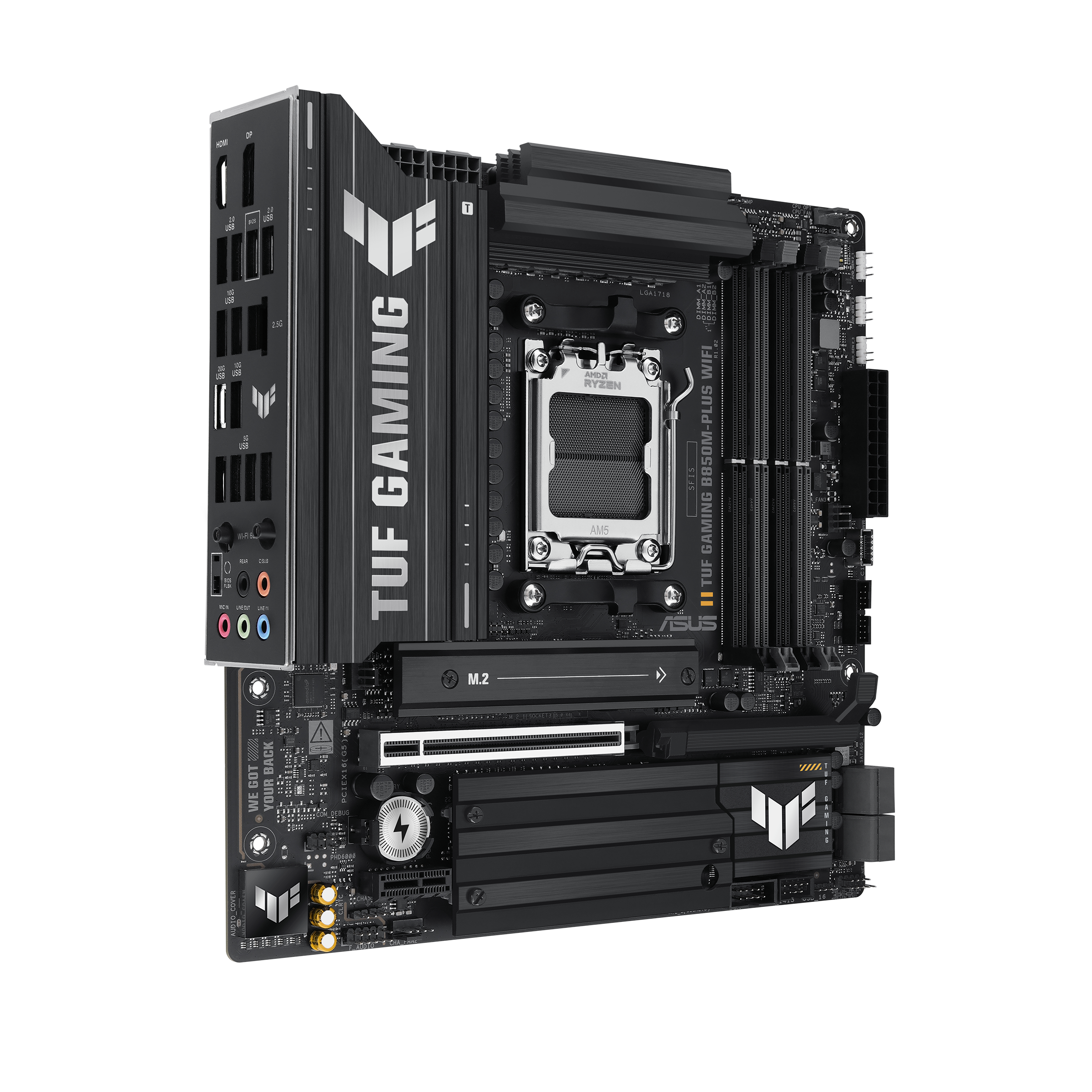 ASUS TUF GAMING B850M-PLUS WIFI AM5 DDR5 micro ATX MB 1xHDMI 1xDP 3xM.2 4xSATA