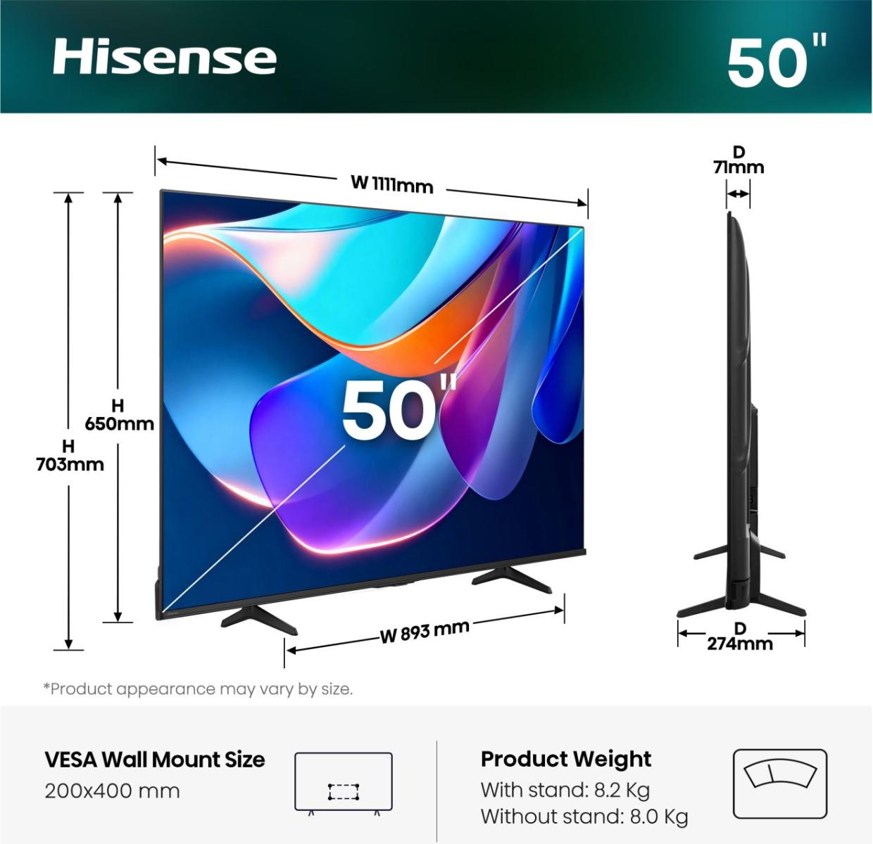 50A6S, LED-Fernseher