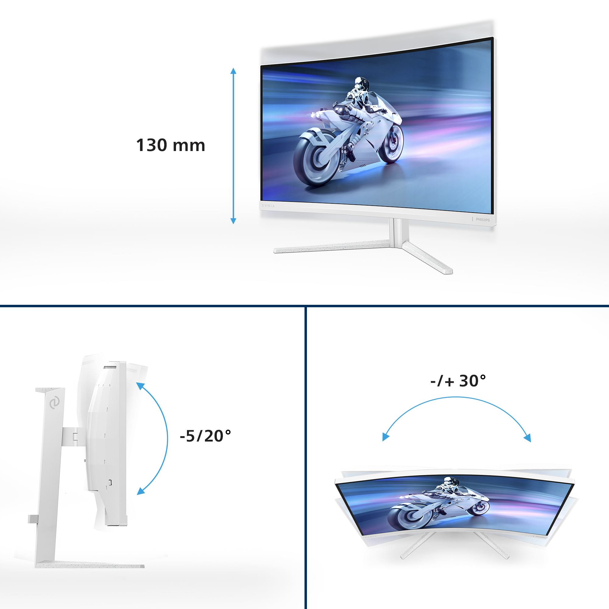Philips 68,5cm (27,0) 27M2C5501 16:09 2xHDMI+DP Curved wh.
