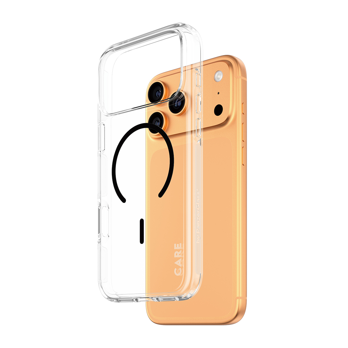 CARE BY FLAGSHIP CASE TRANSPARE EXPLORER W. BLACK MAGSAFE IPHONE