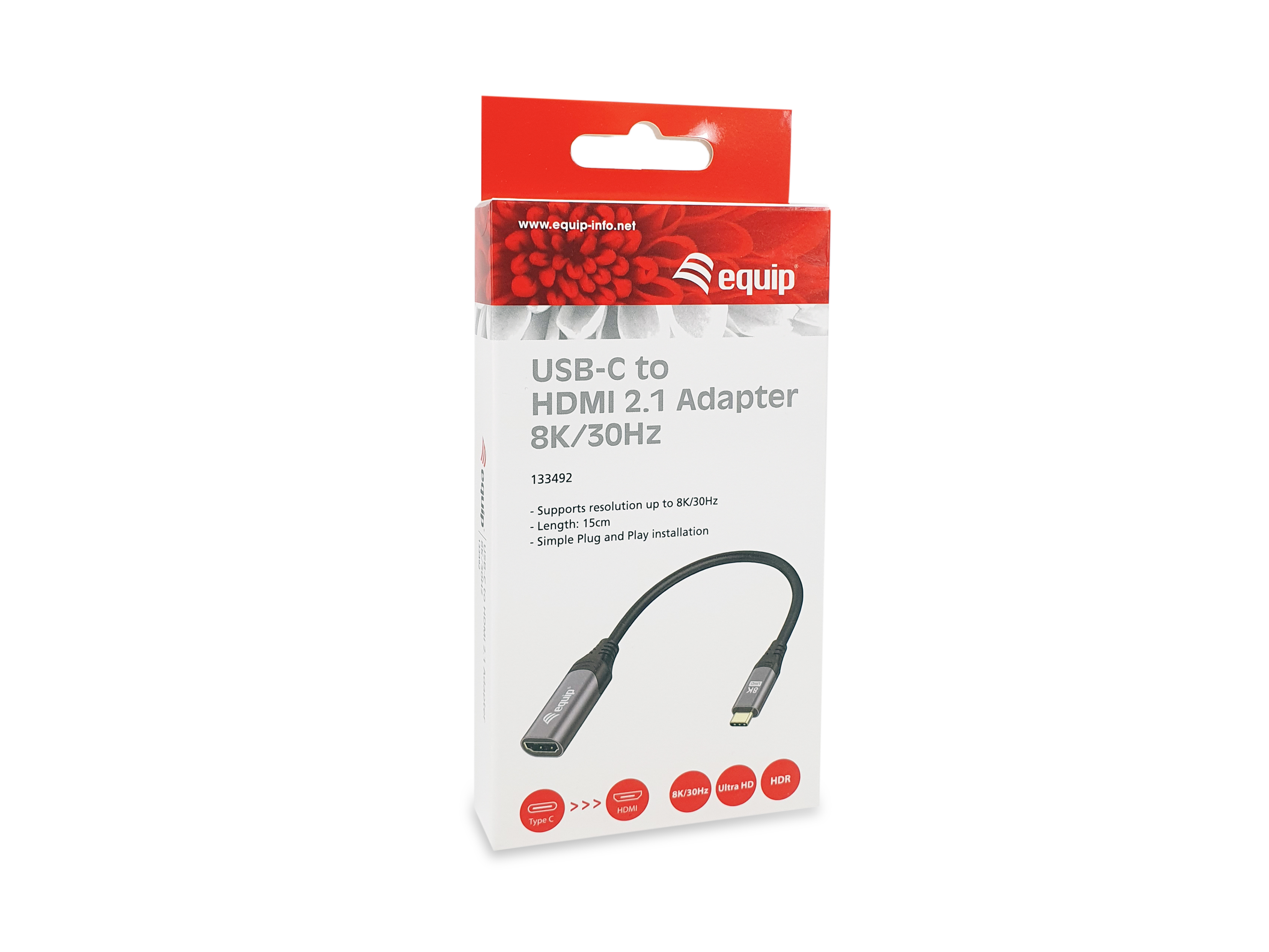 Equip Adapter USB-C->HDMI2.1 St/Bu 8K/ 60Hz 0.15m PVC