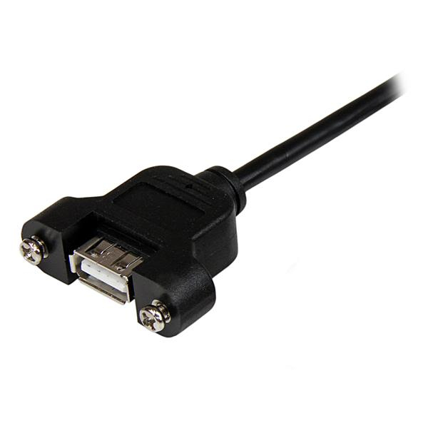 StarTech.com 30cm USB A auf A Blendenmontage Kabel USB 2.0 Schwarz