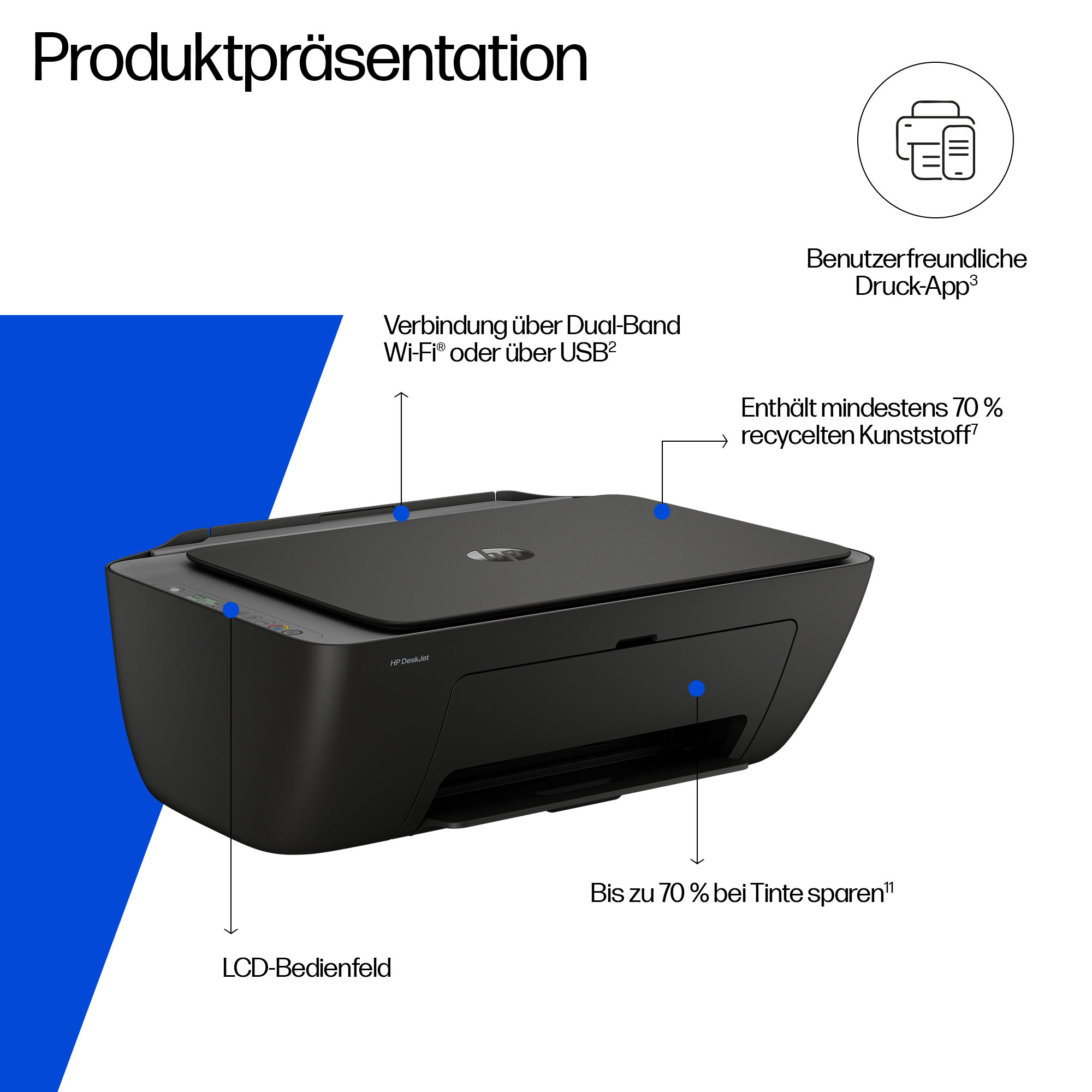 HP DeskJet 2920 All-in-One 3 in 1 Tintenstrahl-Multifunktionsdrucker schwarz, HP Instant Ink-fähig