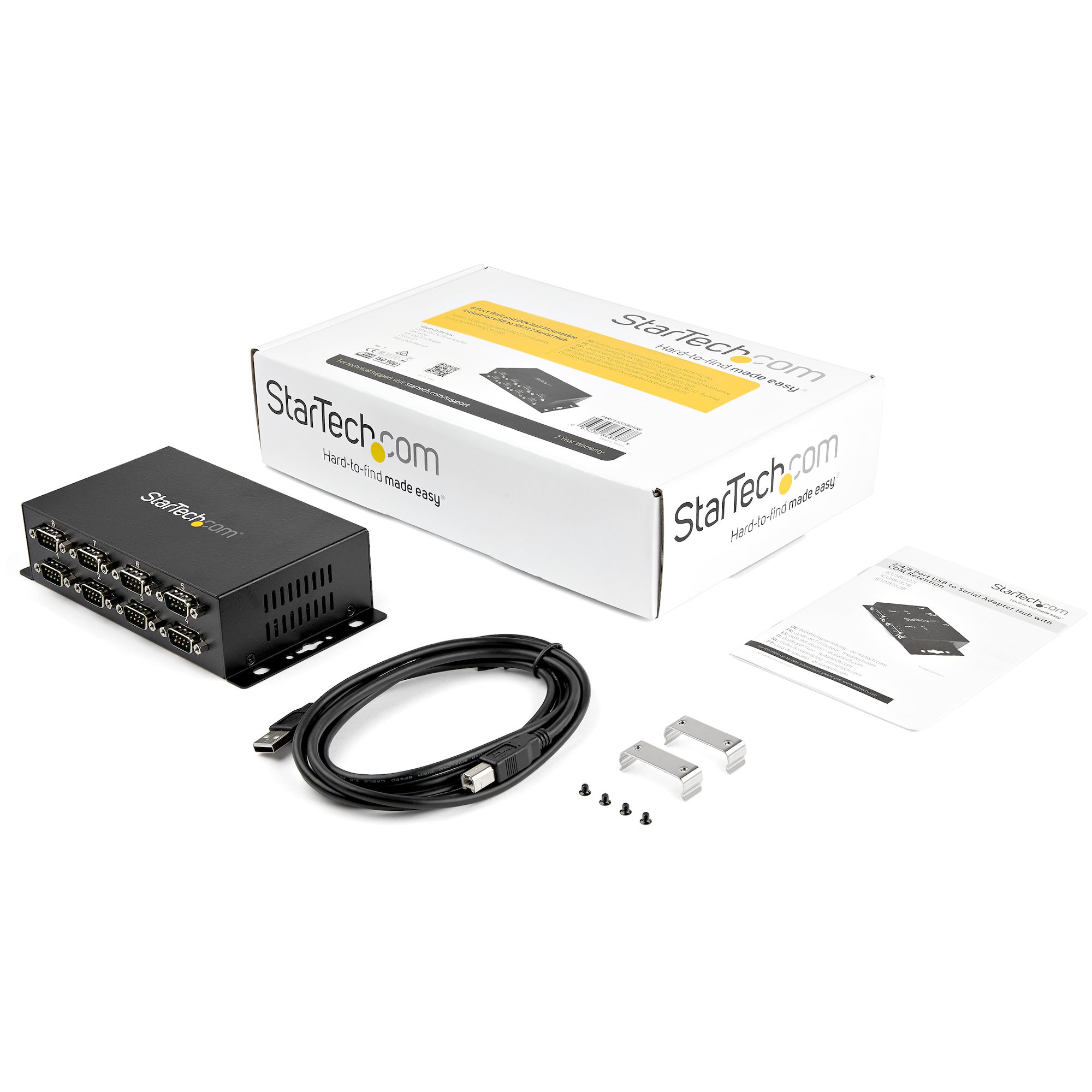 STARTECH.COM 8 Port USB auf Seriell RS-232 Adapter Hub - DIN-Schienen und Wandmontage fähig - USB zu RS232 DB9 Konverter