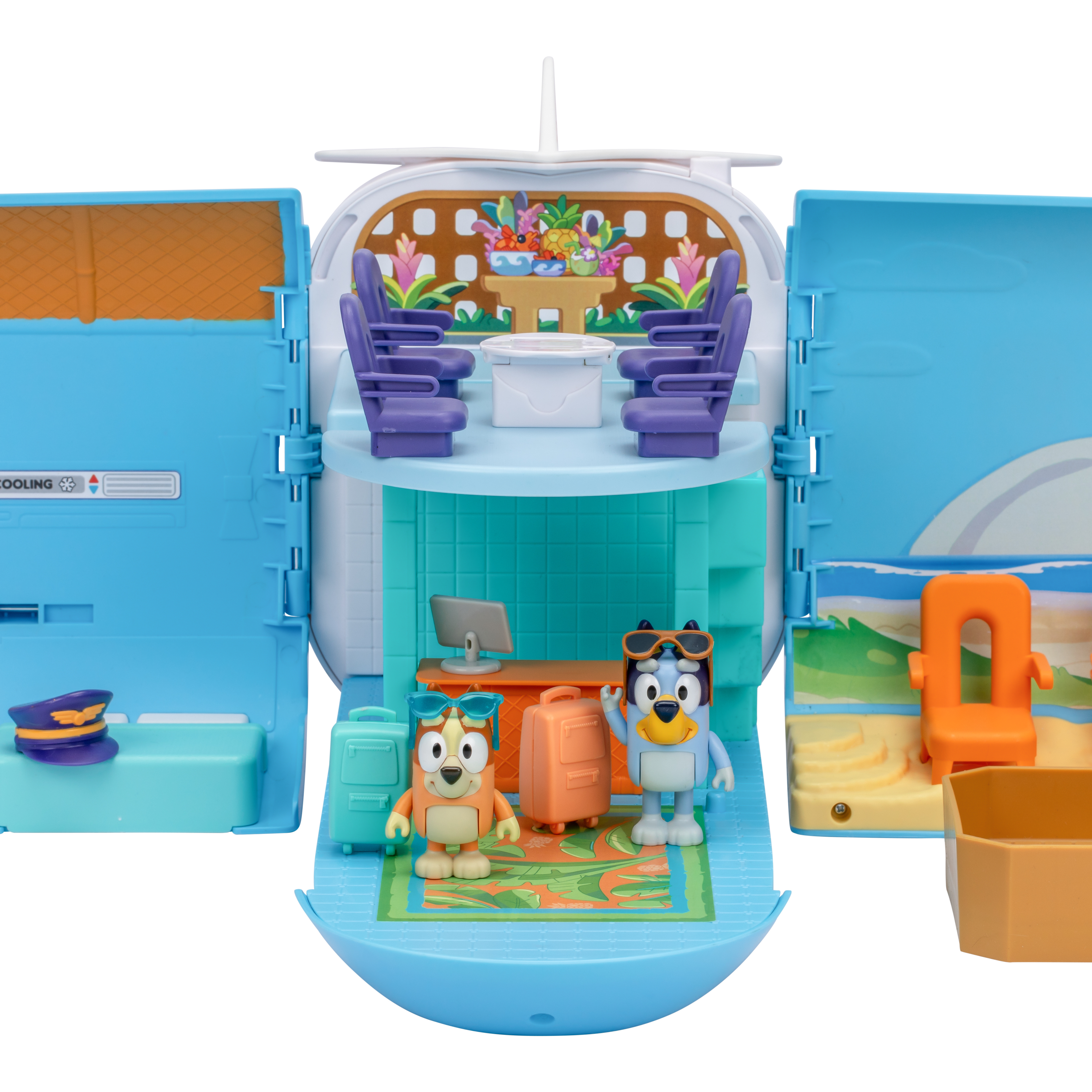Bluey - 3-in-1 Airplane Spielset, Spielfahrzeug