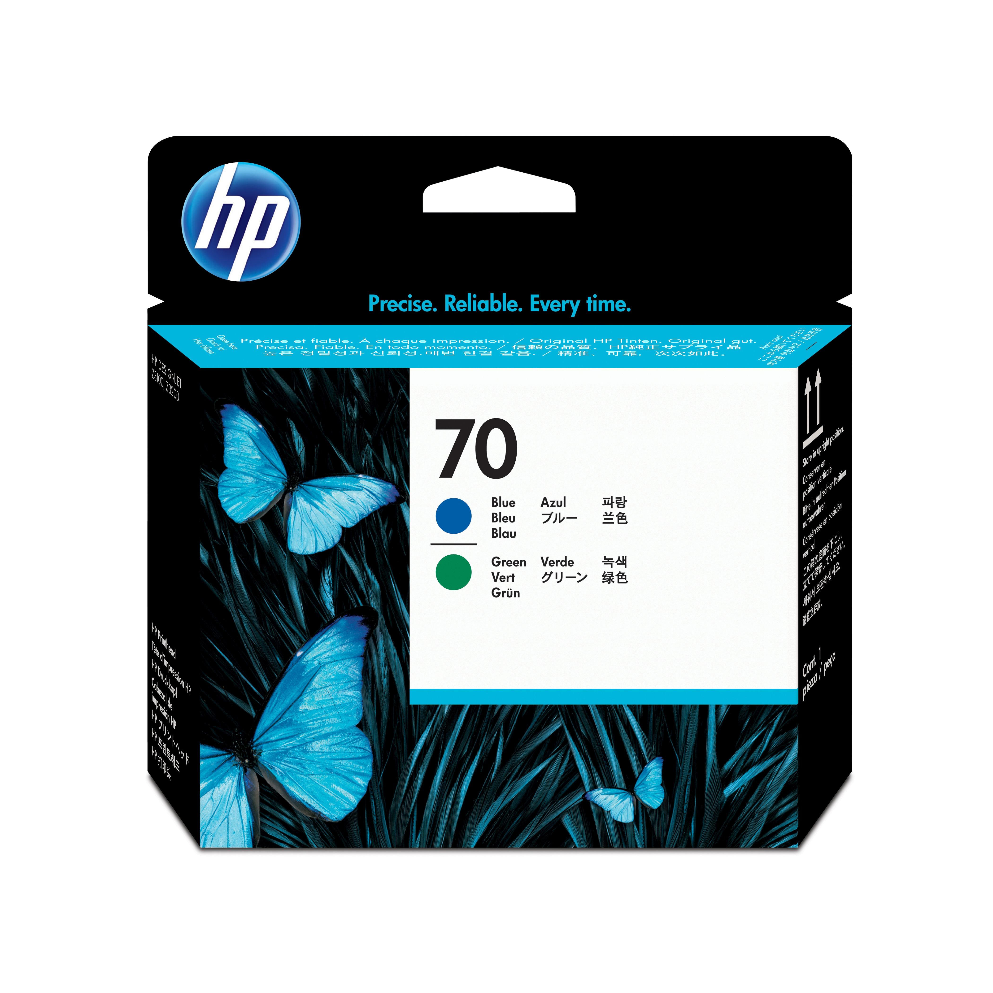 HP 70 original printhead C9408A blue and green