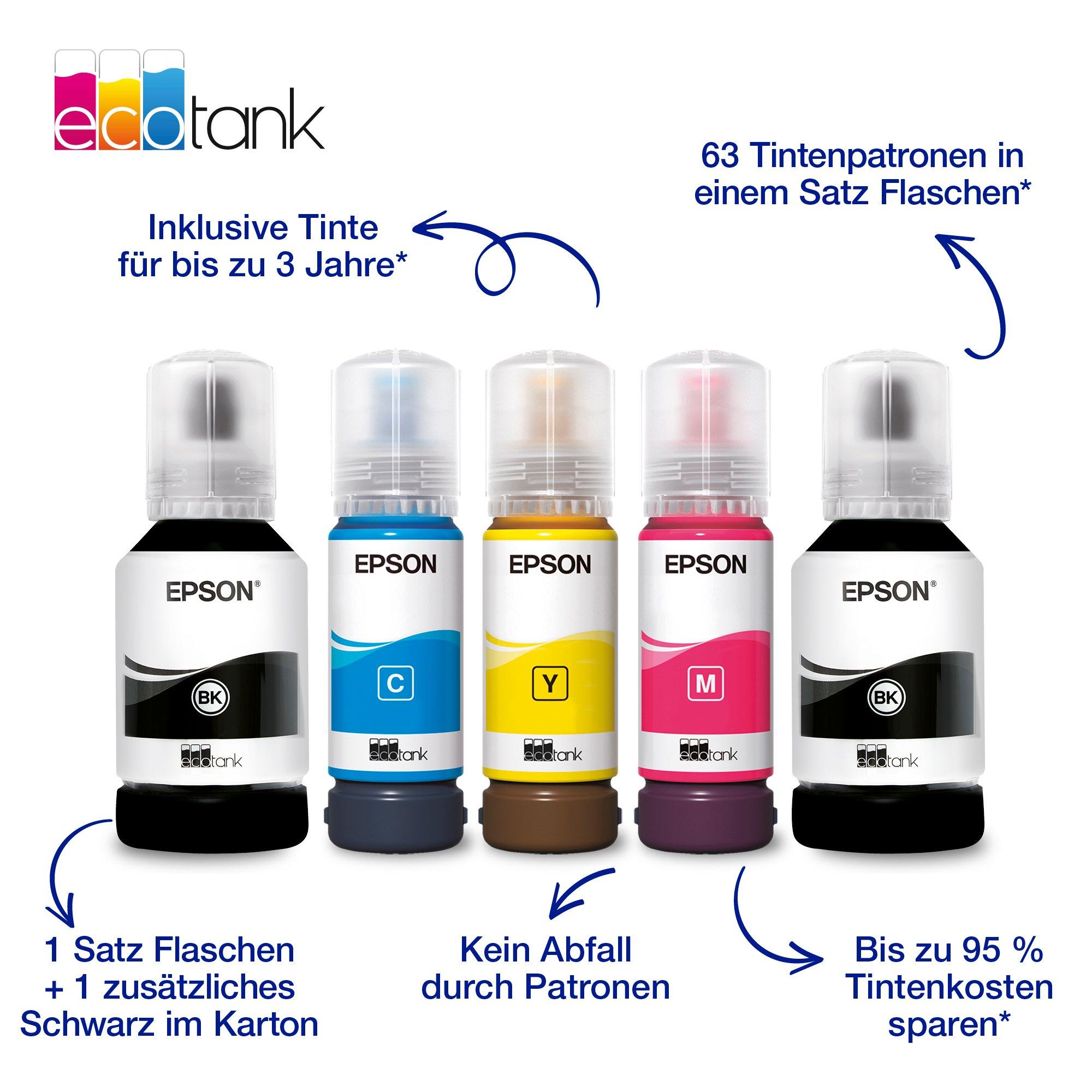 EPSON EcoTank ET-3956 3 in 1 Tintenstrahl-Multifunktionsdrucker weiß