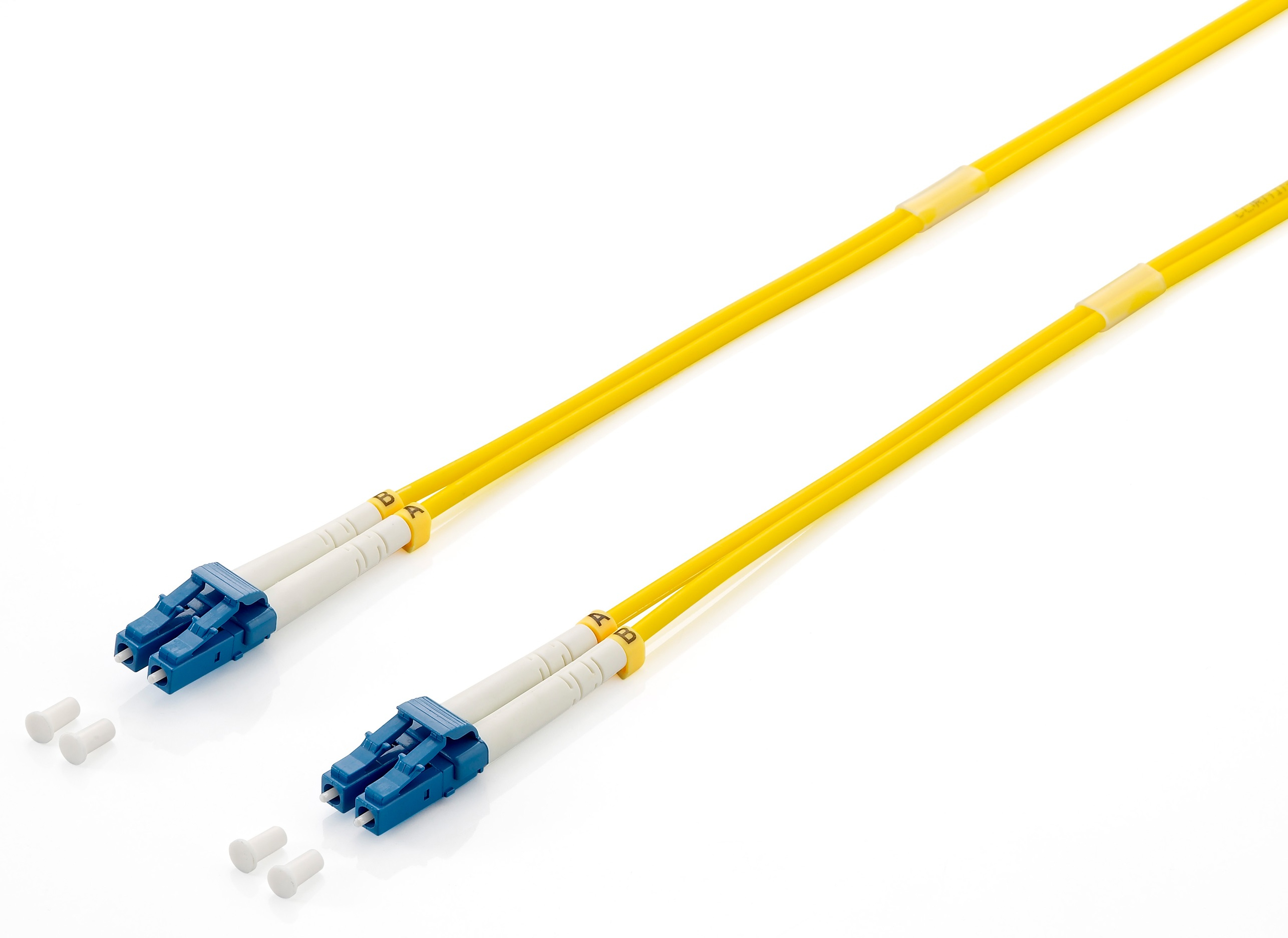 Equip Patchkabel LC->LC 10.00m Singlemode Duplex OS2 gelb Polybeutel