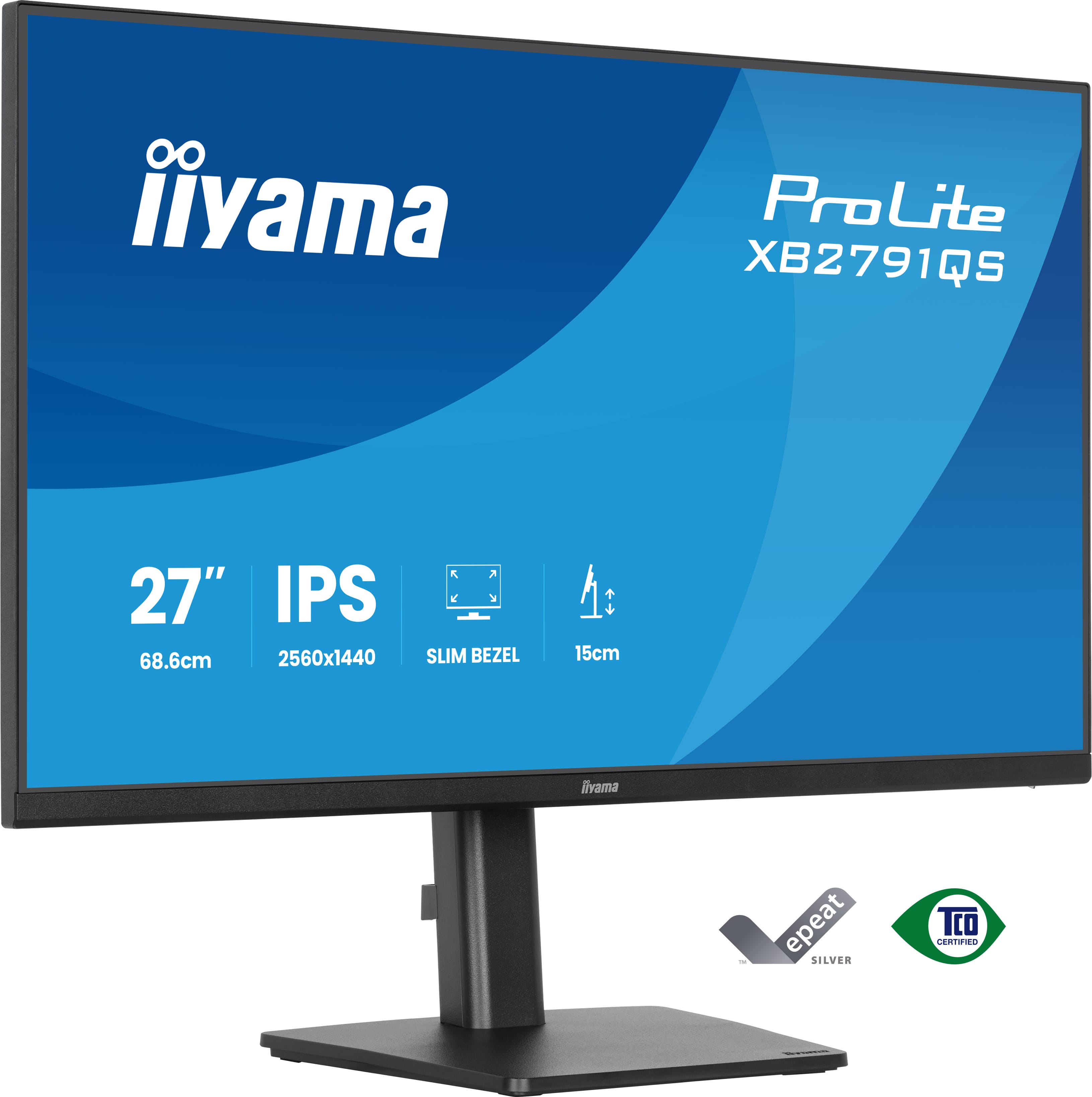 27IN IPS-PANEL 4-SIDE SLIM BEZEL 2560X1440 15CM HEIGHT ADJ.