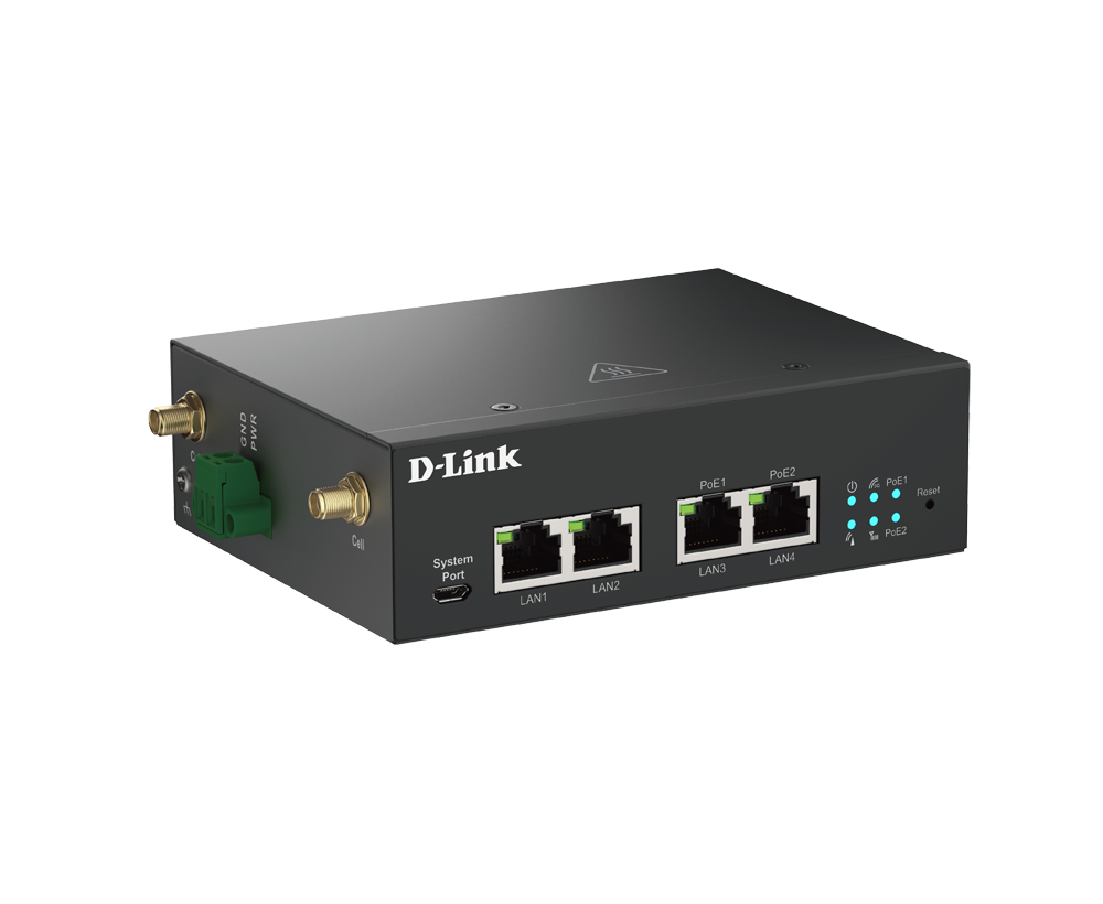 D-LINK DWM-314-GP/E Industrial 5G Multi-connect PoE Modem Dual SIM 2x 10/100/1000 Ethernet LAN 2x 10/100/1000 Ethernet PoE LAN