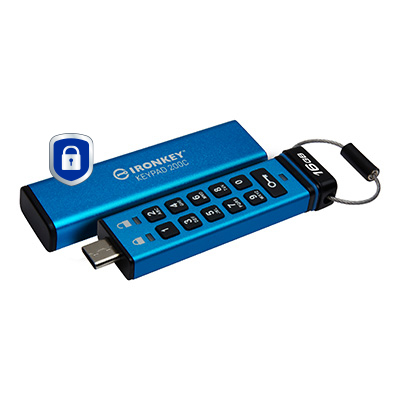 KINGSTON 16GB USB-C IronKey Keypad 200C FIPS 140-3 Lvl 3 Pending AES-256