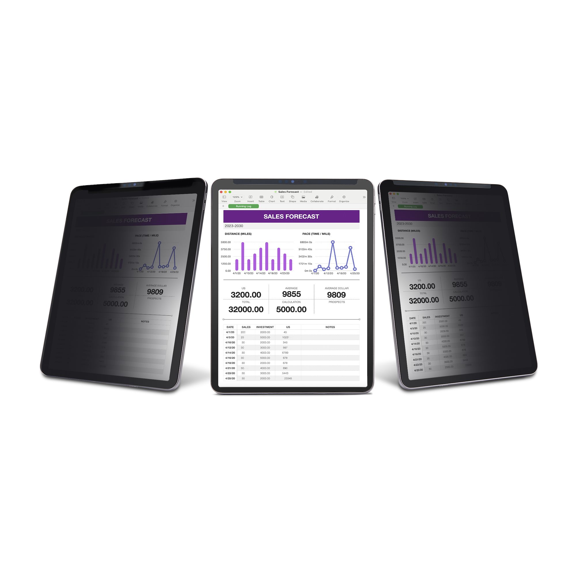 STARTECH.COM 4-Wege Blickschutz fur 32,77cm 12,9Zoll iPad Pro 3.Gen und höher Hoch-/Querformat Touch +/- 30 Grad Blickwinkel