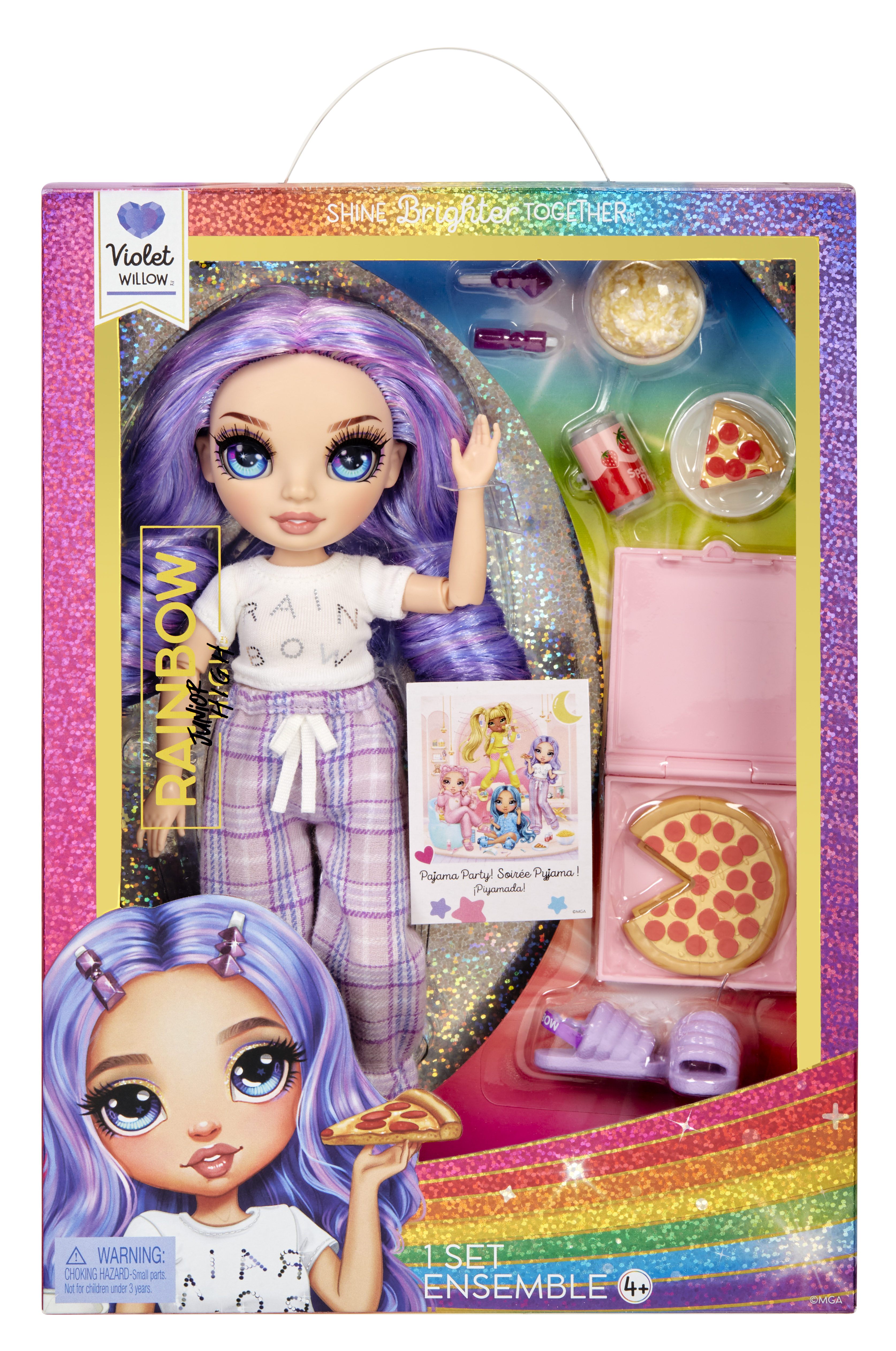 Rainbow High Junior High PJ Party - Violet (Purple), Puppe