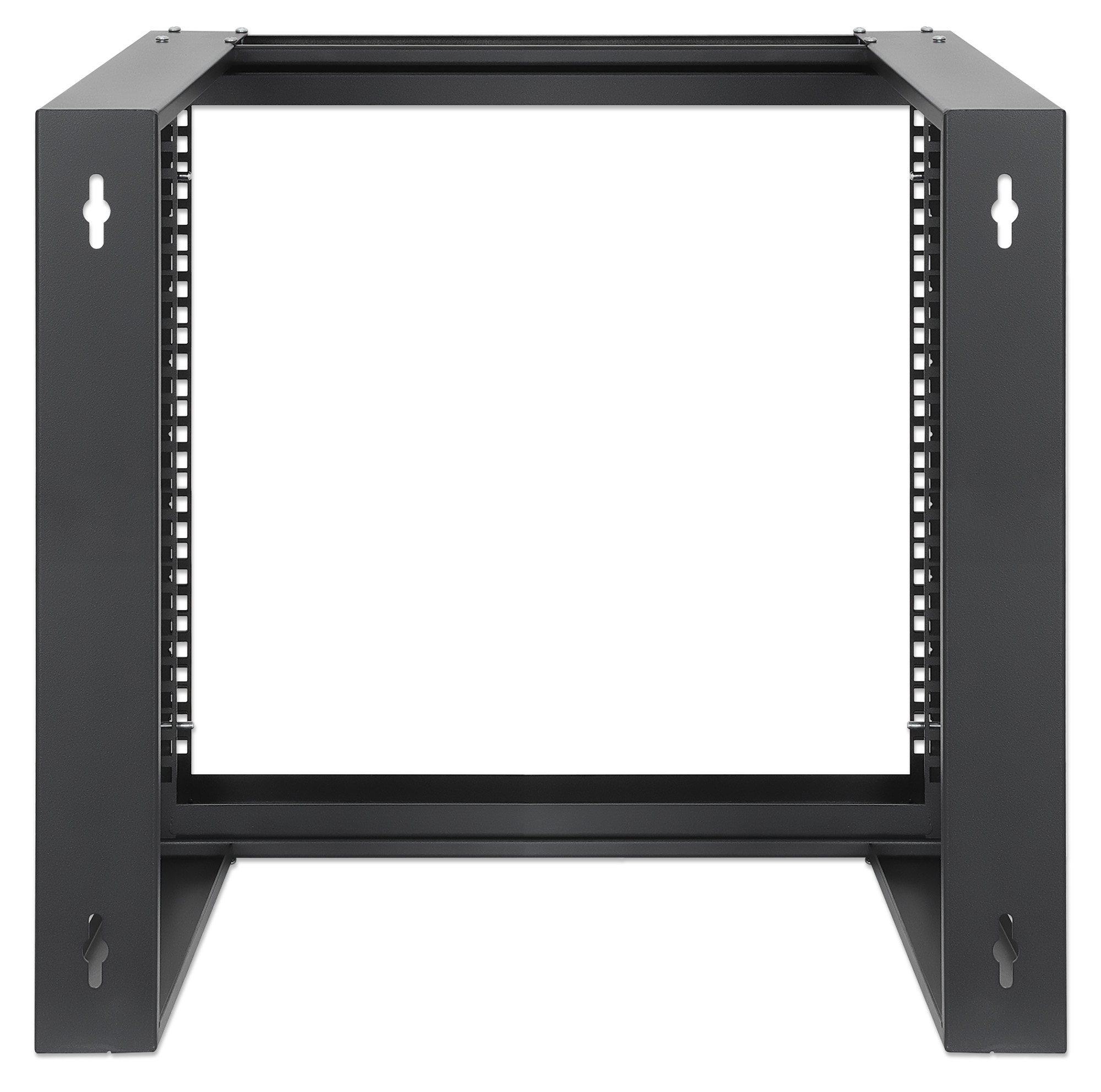 INTELLINET 48,3cm 19Z Laborgestell zur Wandmontage 2 Tragschienen 9 HE Offener Schwenkrahmen 450 mm Tiefe Flatpack schwarz RAL 9004