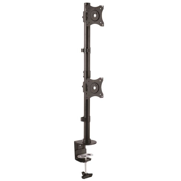 STARTECH.COM Vertikale Dual Monitorhalterung - Stahl - VESA bis zu 27 Zoll (10Kg) - Verstellbare zweifach Monitorhalterung