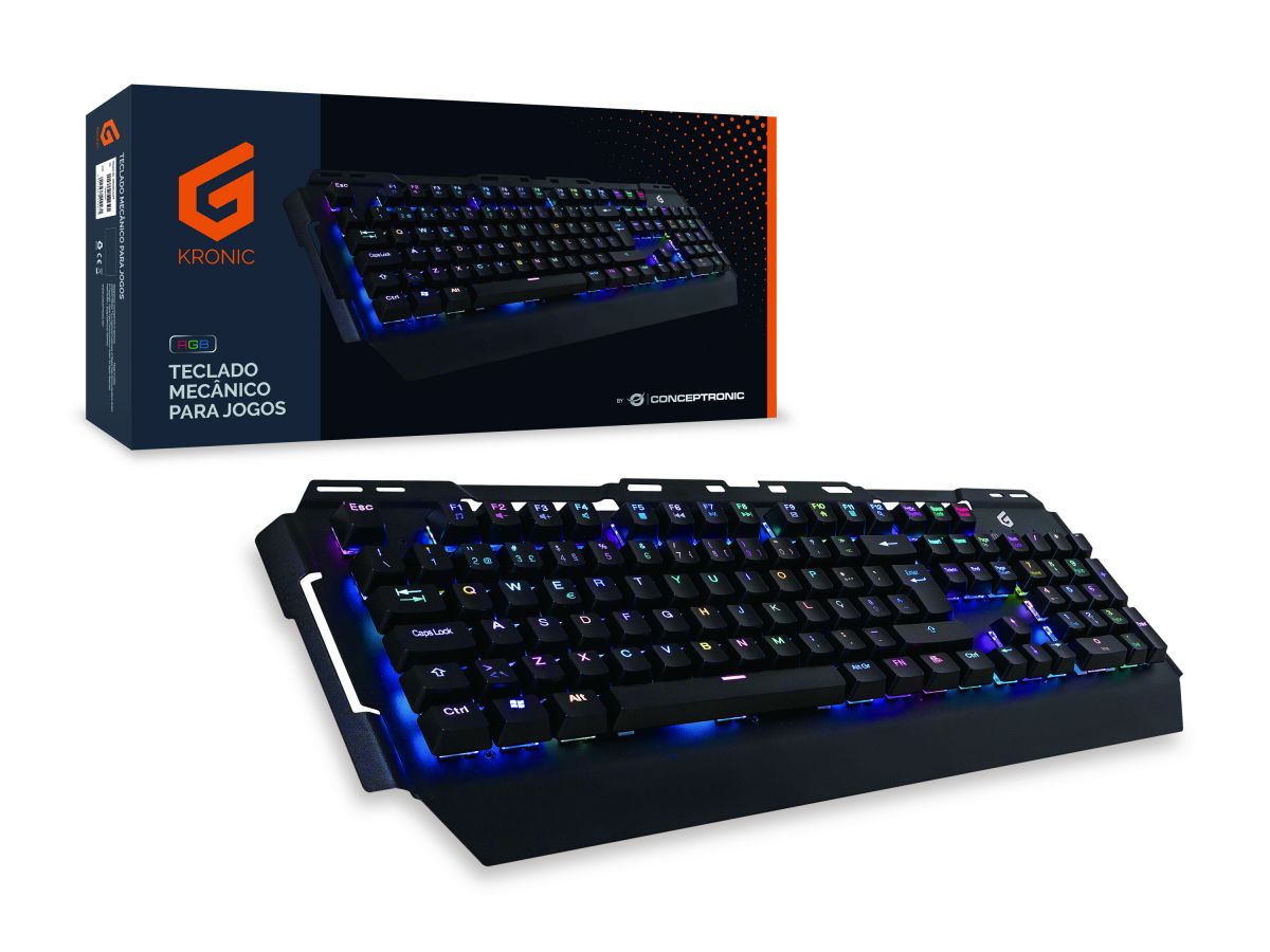 CONCEPTRONIC Gaming Tastatur Mechan./RGB Layout PT schwarz