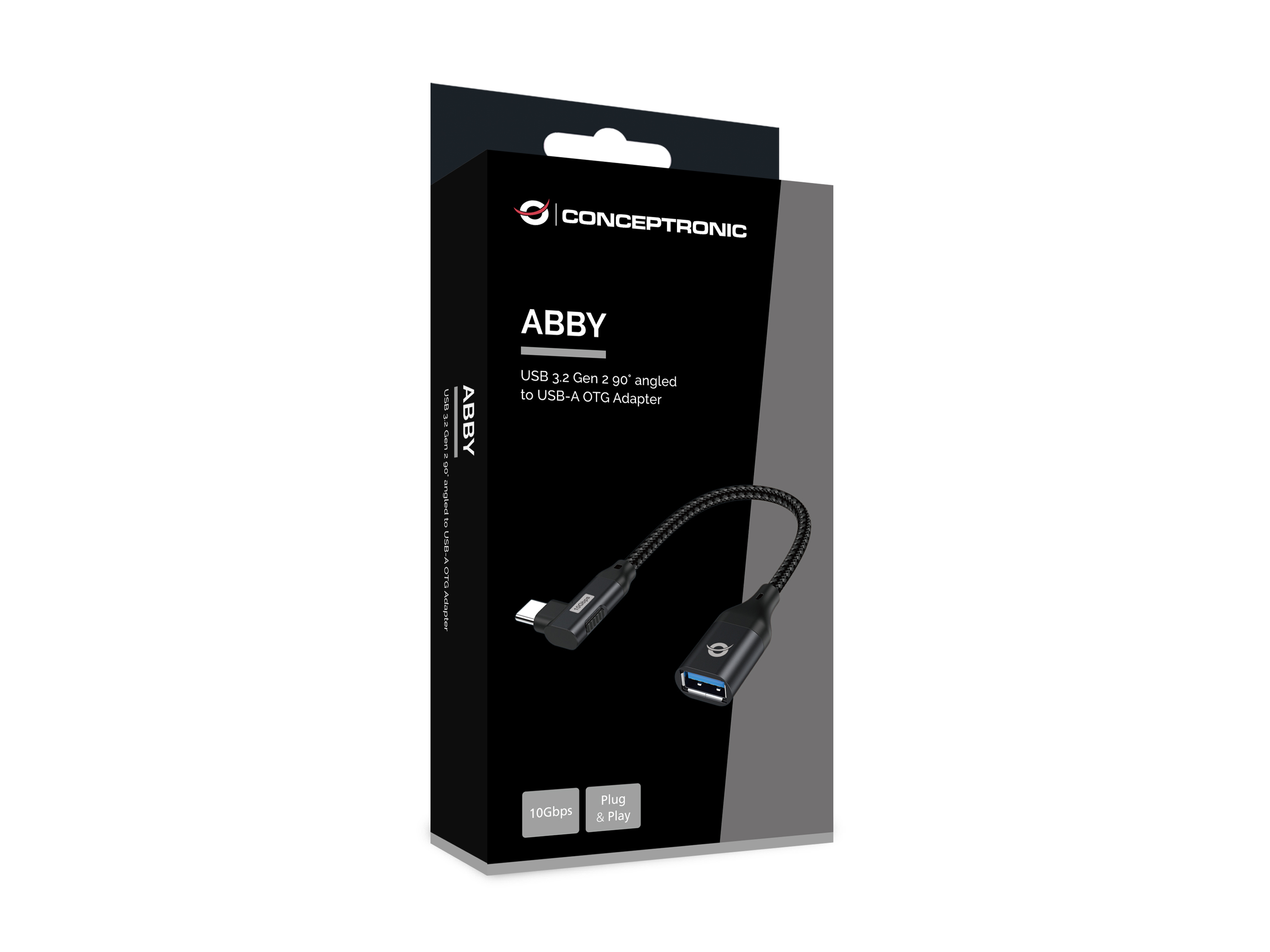 CONCEPTRONIC Adapter USB-C3.2 90°->USB-A3.0 10Gbs 0.15m sw