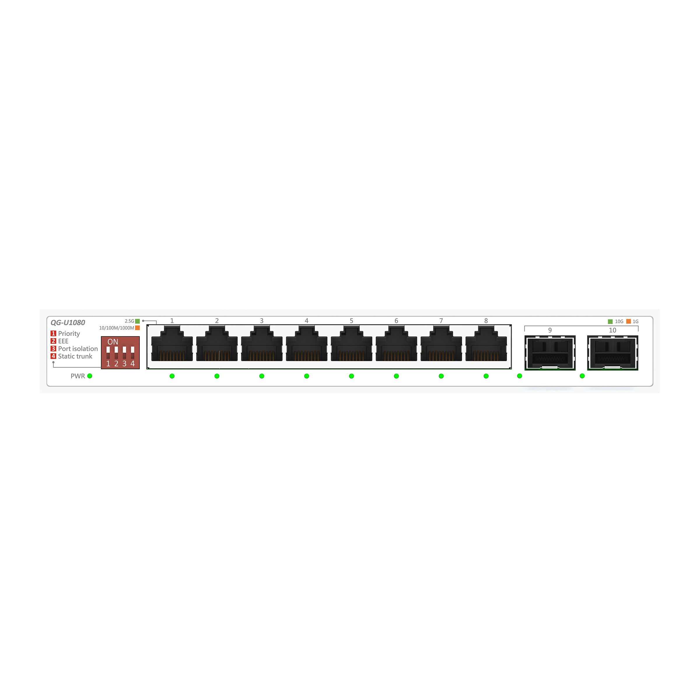 ASUS Switch QG-U1080 8-Port 2.5G + 2-Port 10G SFP+
