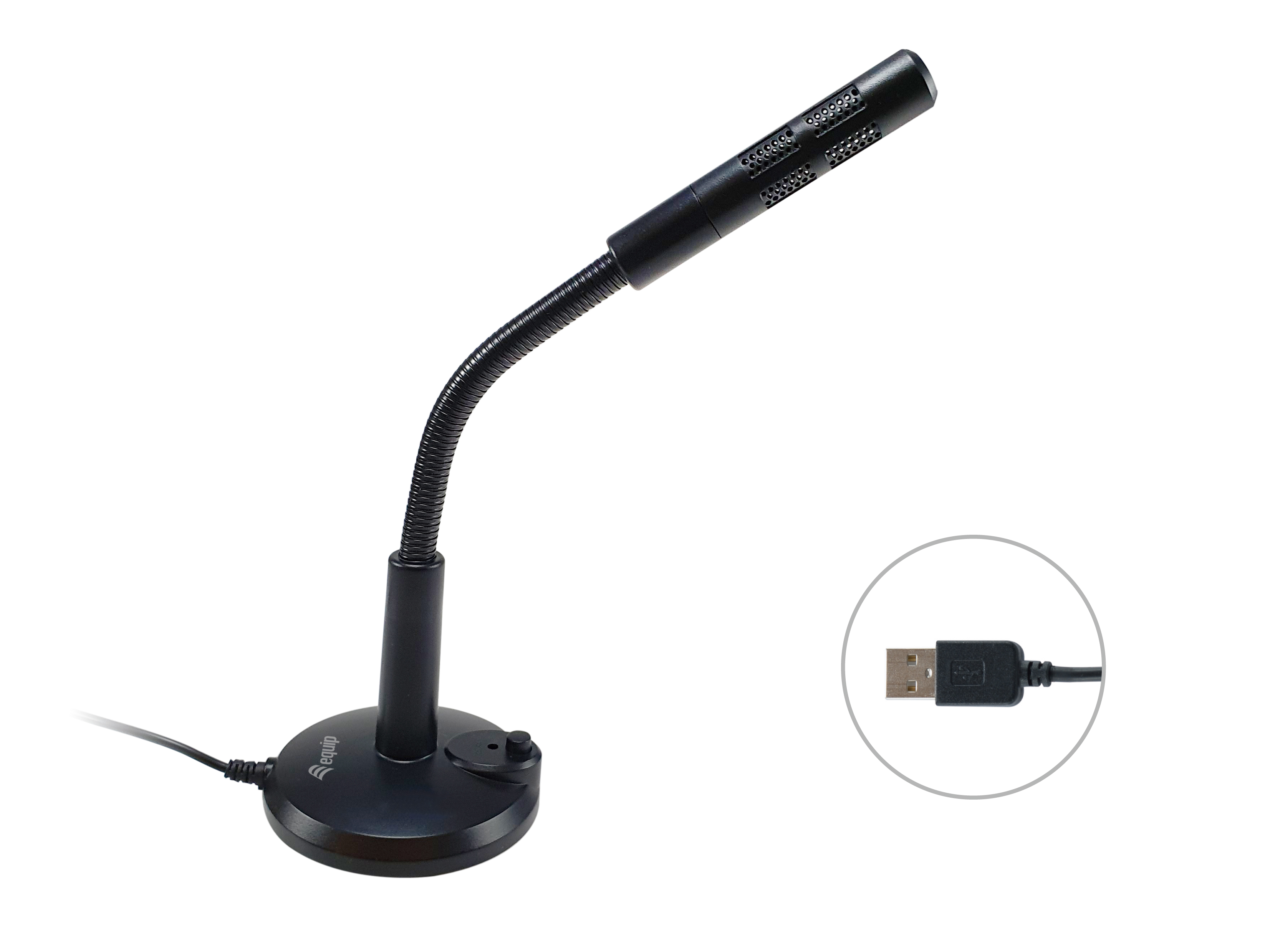 Equip Tischmikrofon USB-A Stecker 1.20m schwarz