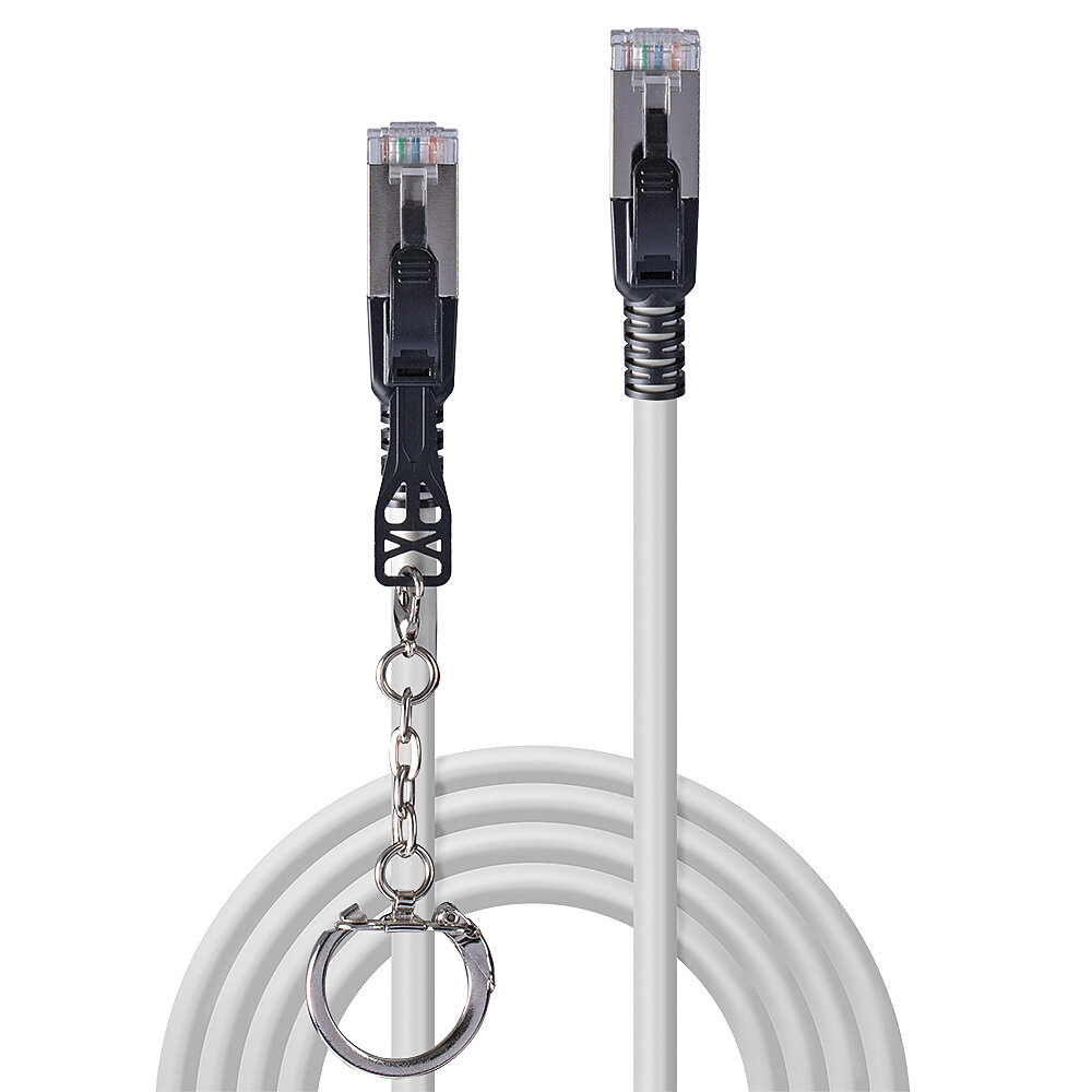 LINDY Patchkabel Cat.6A S/FTP grau 1,5m verriegelbar