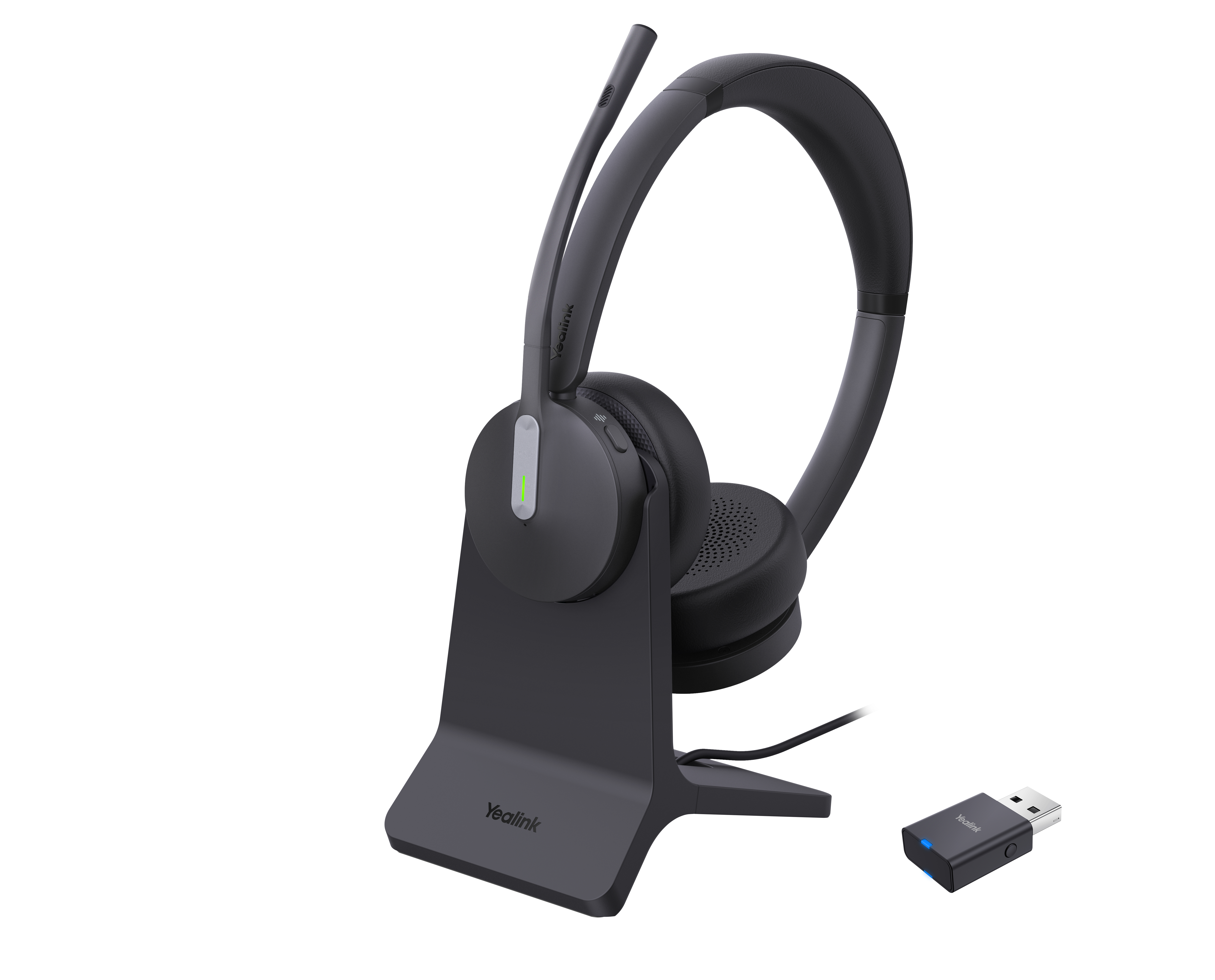 Yealink WH64 Hybrid Dual mit Charging Stand DECT Headset