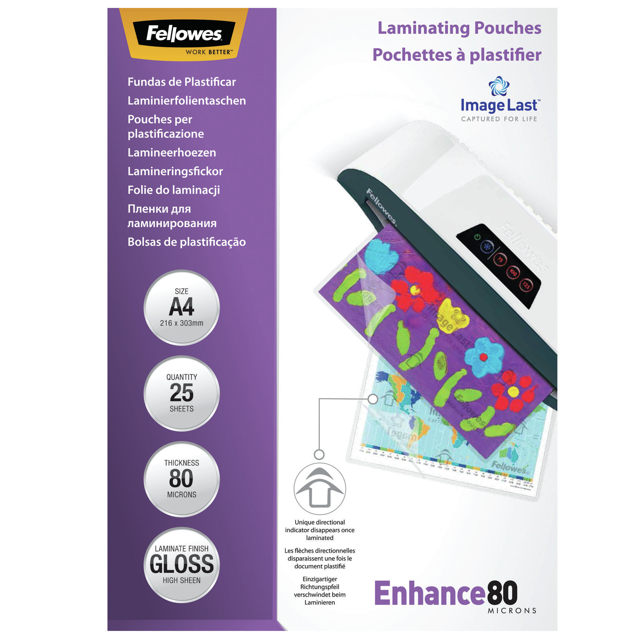Fellowes Laminierfolie ImageLast A4 80Mikron glänzend 25P