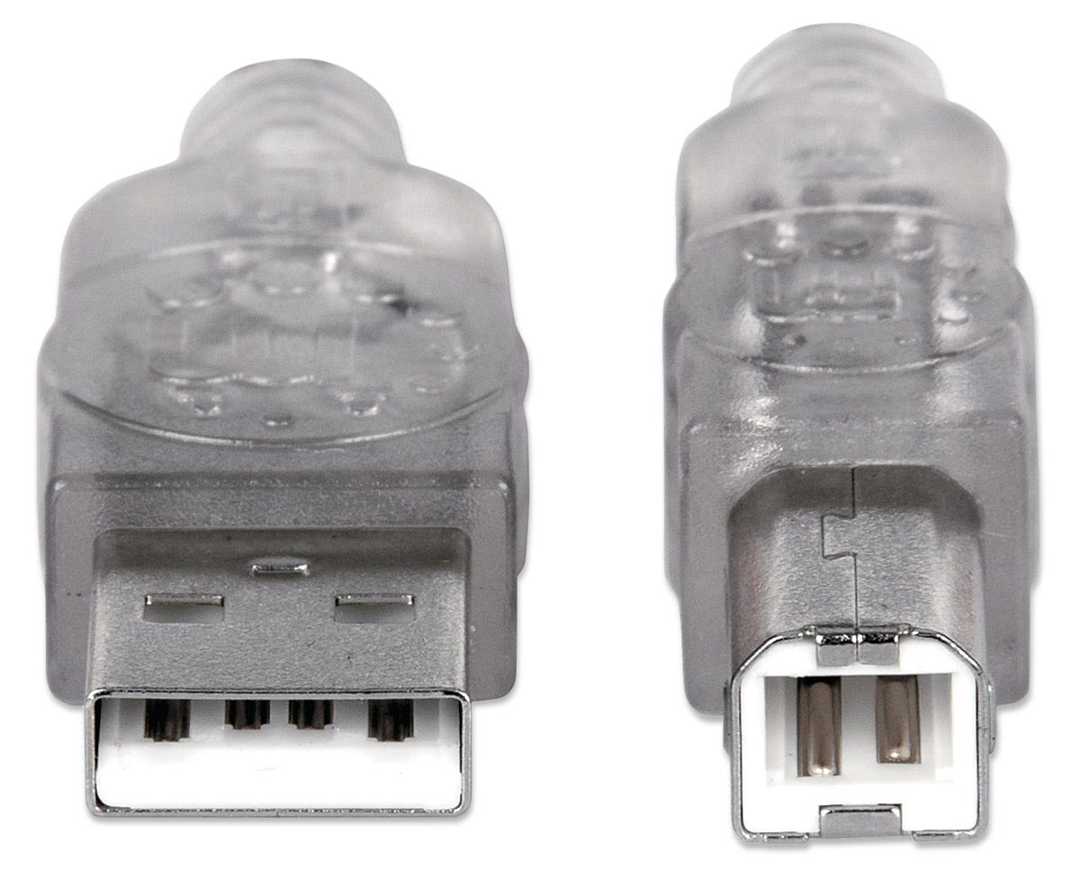 MANHATTAN USB Kabel A -> B St/St 3.00m silber