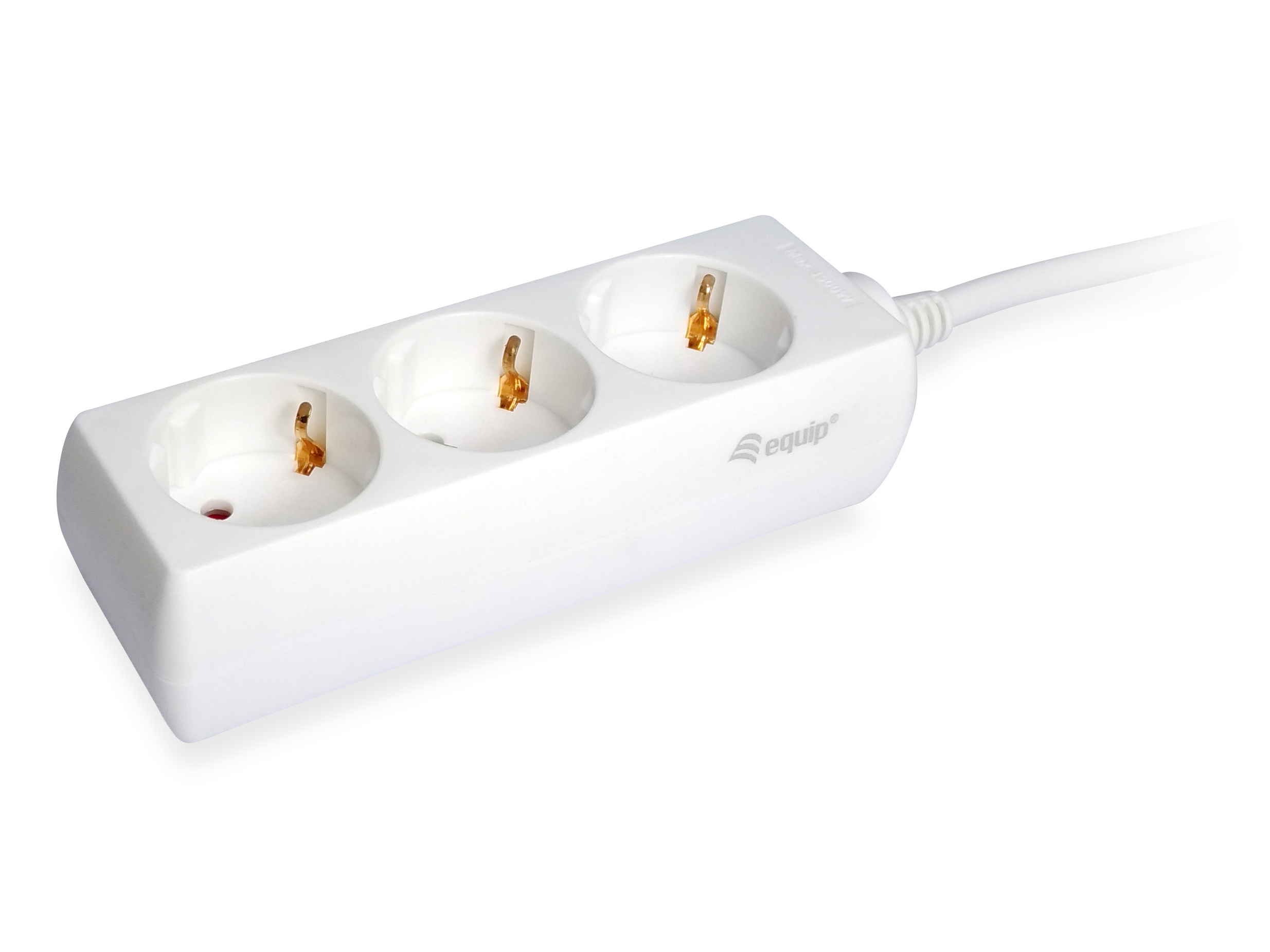 Equip Steckdosenleiste 3xSchuko->St.90°CL ws. Pla.