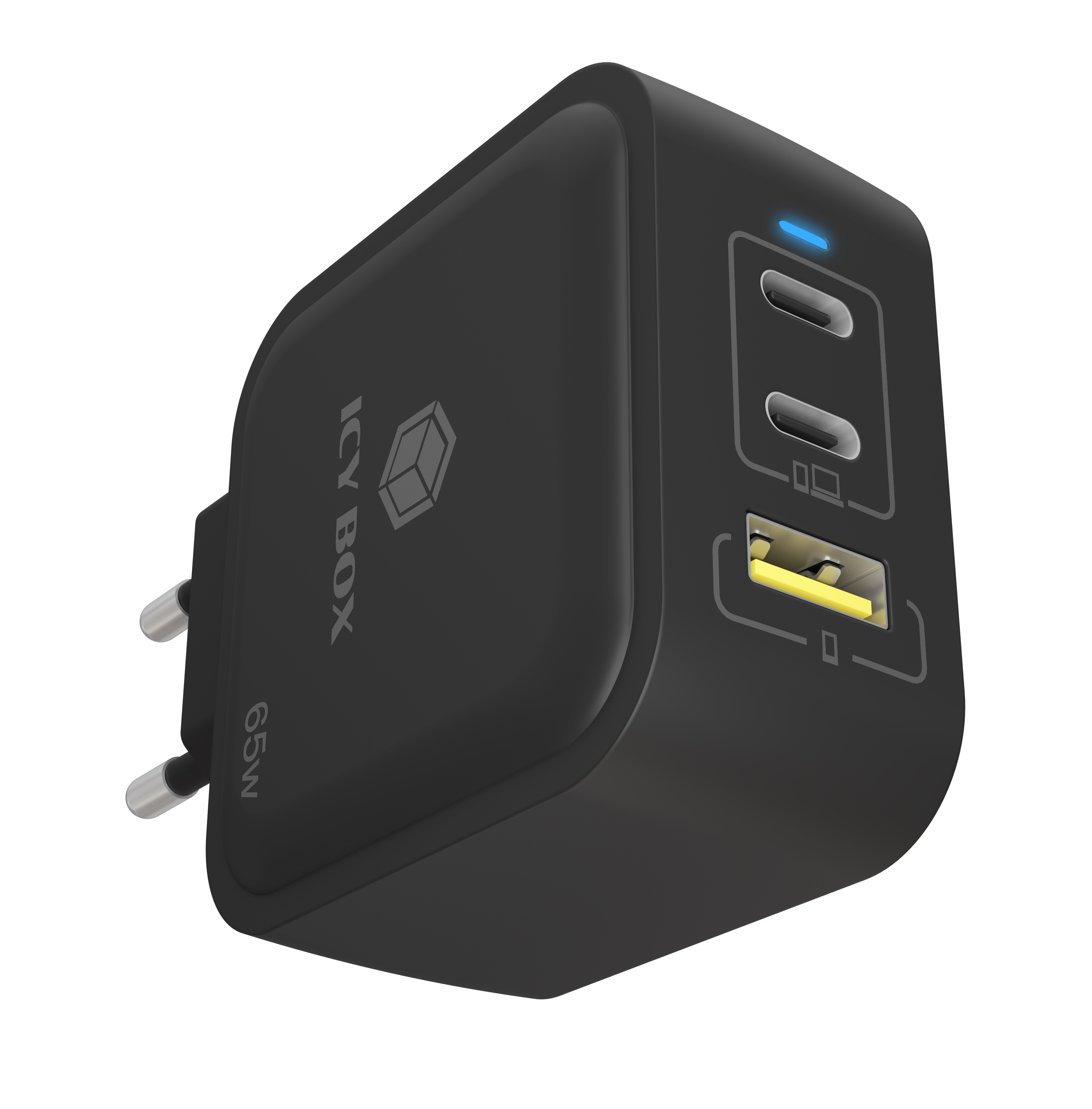 3-Port Steckerladegerät IB-PS103-PD, USB-A + 2x USB-C