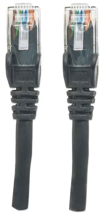 INTELLINET Netzwerkkabel Cat6 U/UTP CCA Cat6-kompatibel RJ45-Stecker/RJ45-Stecker 1,0 m schwarz