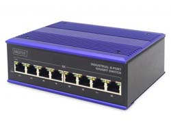 DIGITUS Switch Ind. 8-Port Gigabit Unmanaged blau