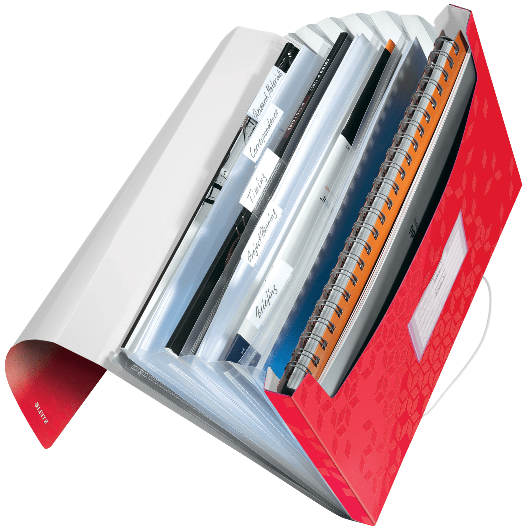 LEITZ Fächermappe WOW 4589 6 Fächer rot, 1 St.