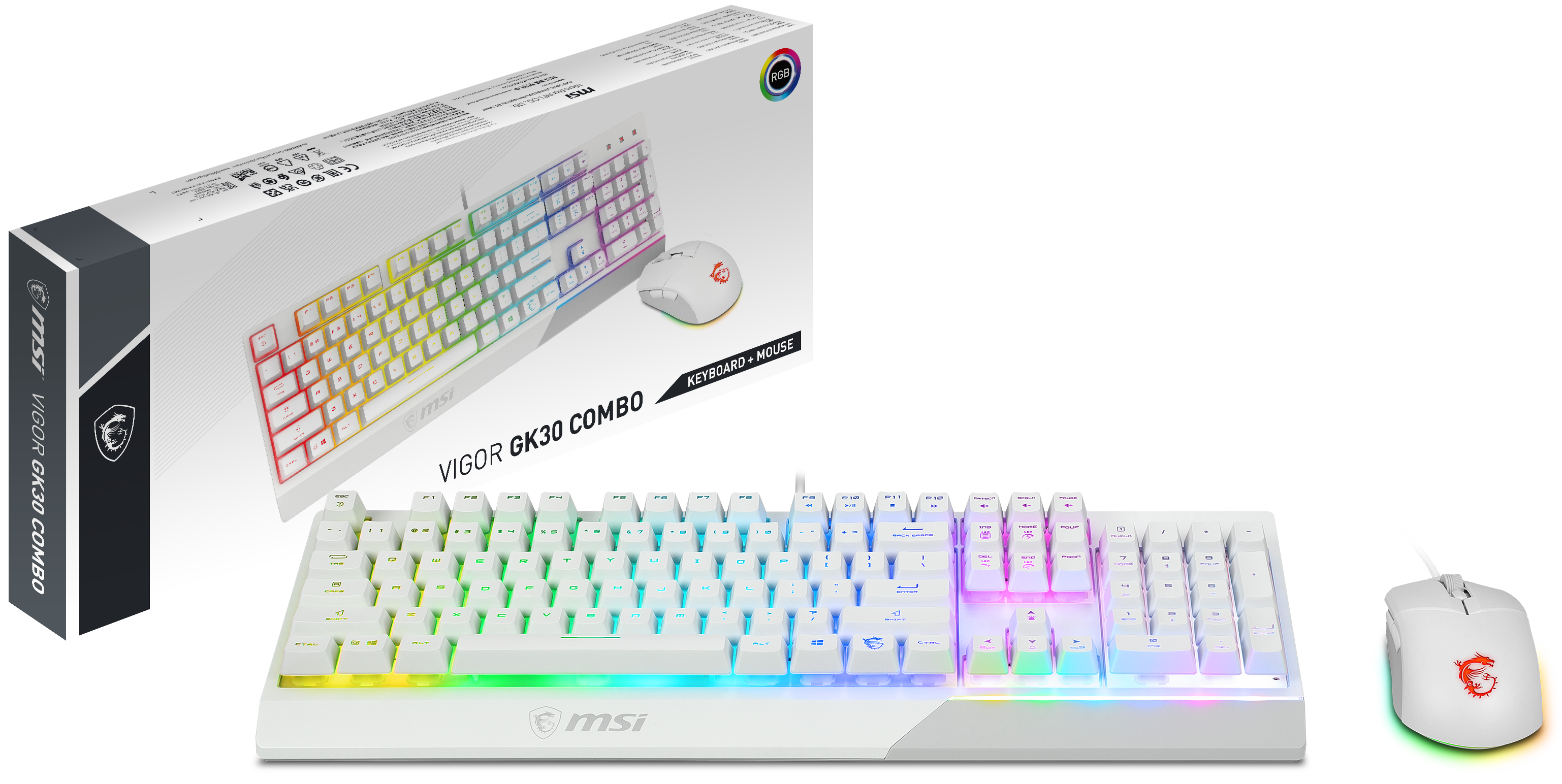 MSI Vigor GK-30 Combo Gaming Keyboard WHITE