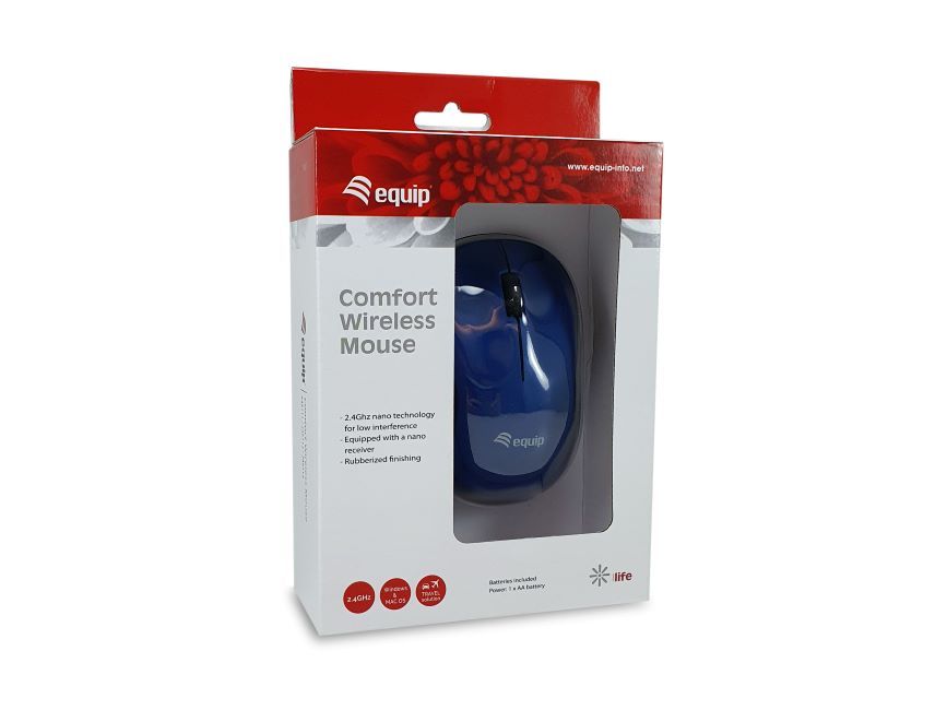 Equip Komfortmaus Wireless USB-A L+R blau
