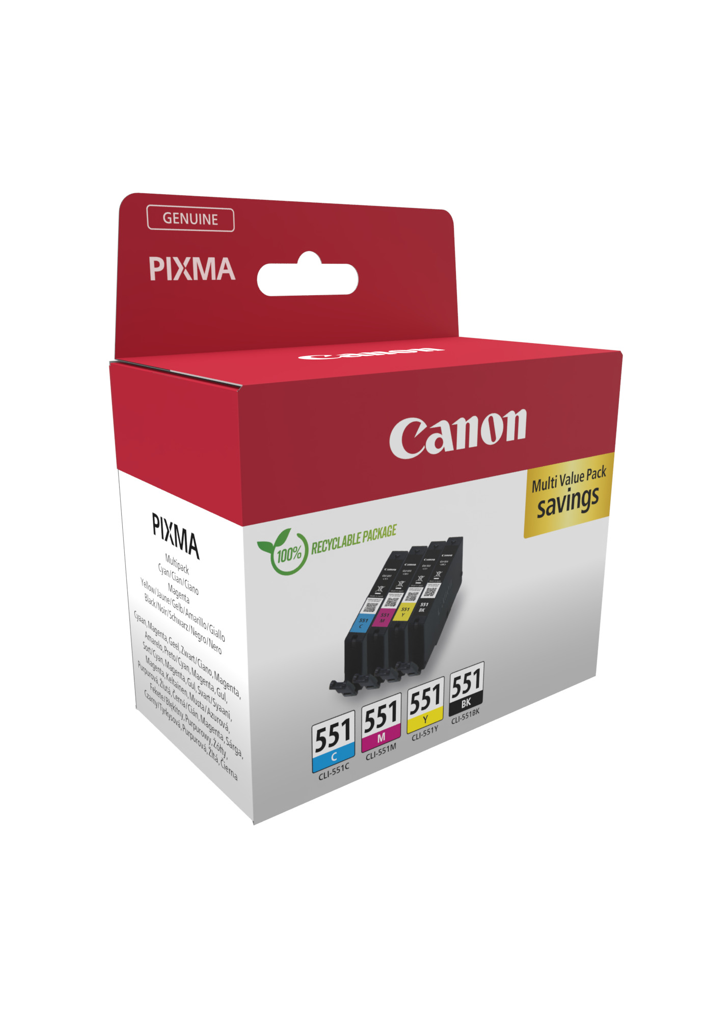 CANON CLI-551 Ink Cartridge C/M/Y/BK MultiPack blister