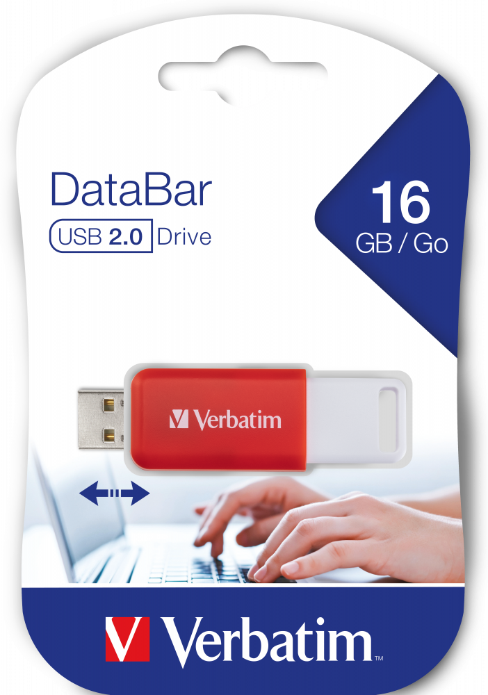 USB-Stick 16GB Verbatim V DataBar USB 2.0 Drive Red retail