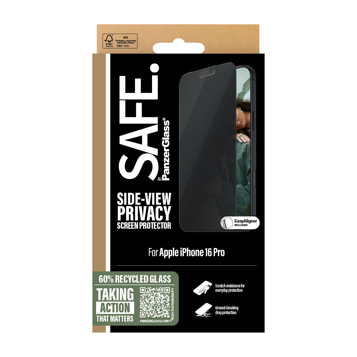 SAFE BY PANZERGLASS PRIVACY SCREEN PROTECTOR IPHONE 16 6.3IN