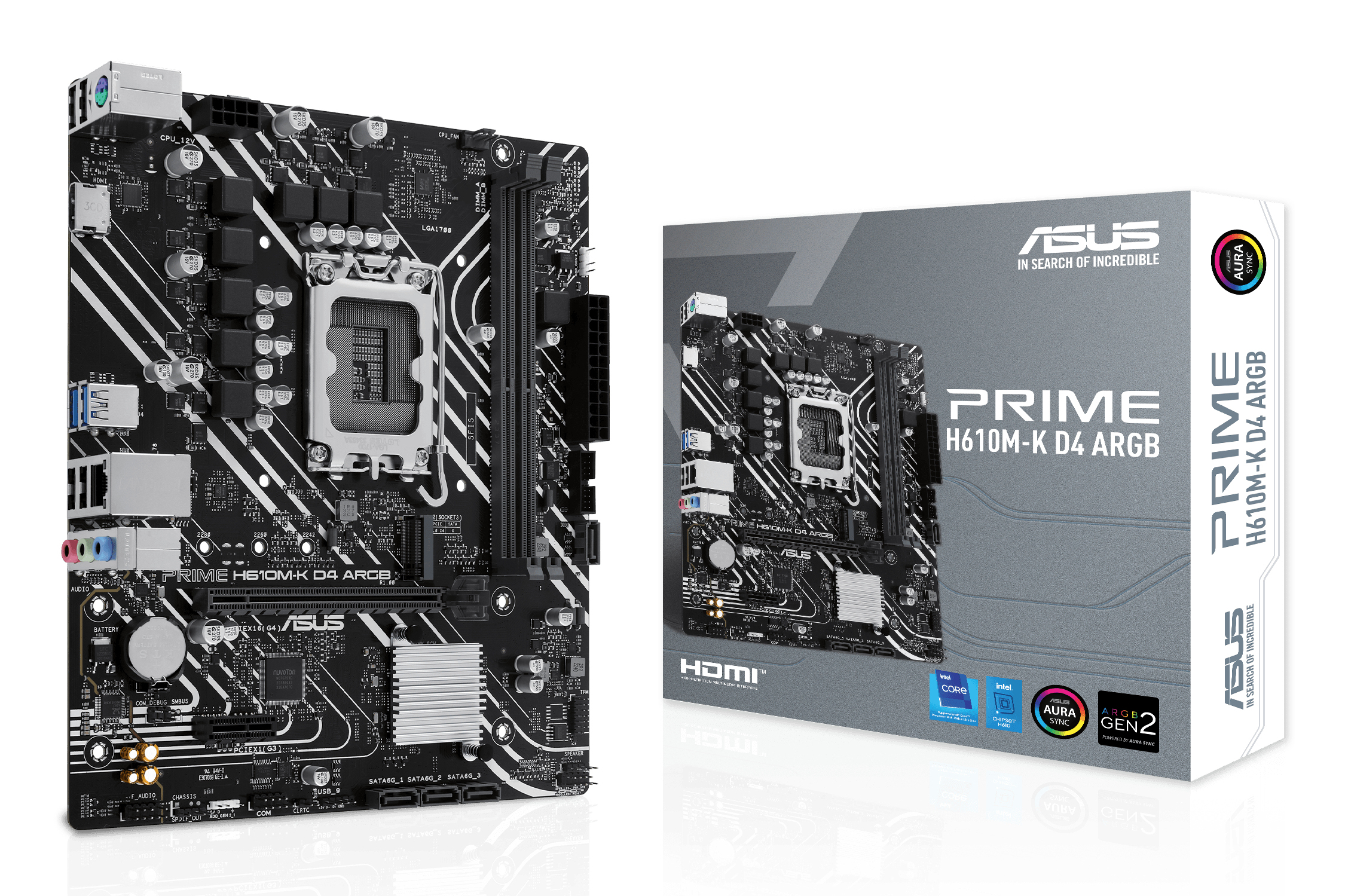 ASUS PRIME H610M-K D4 ARGB LGA1700 micro-ATX motherboard 2xDDR4 4xSATA PCIe 4.0 M.2 slot