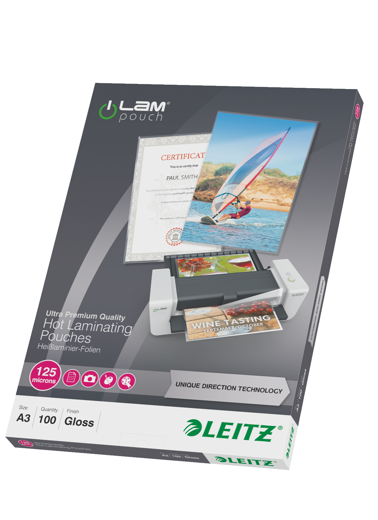 LEITZ Laminierfolien UDT glänzend für A3 125 micron, 100 St.