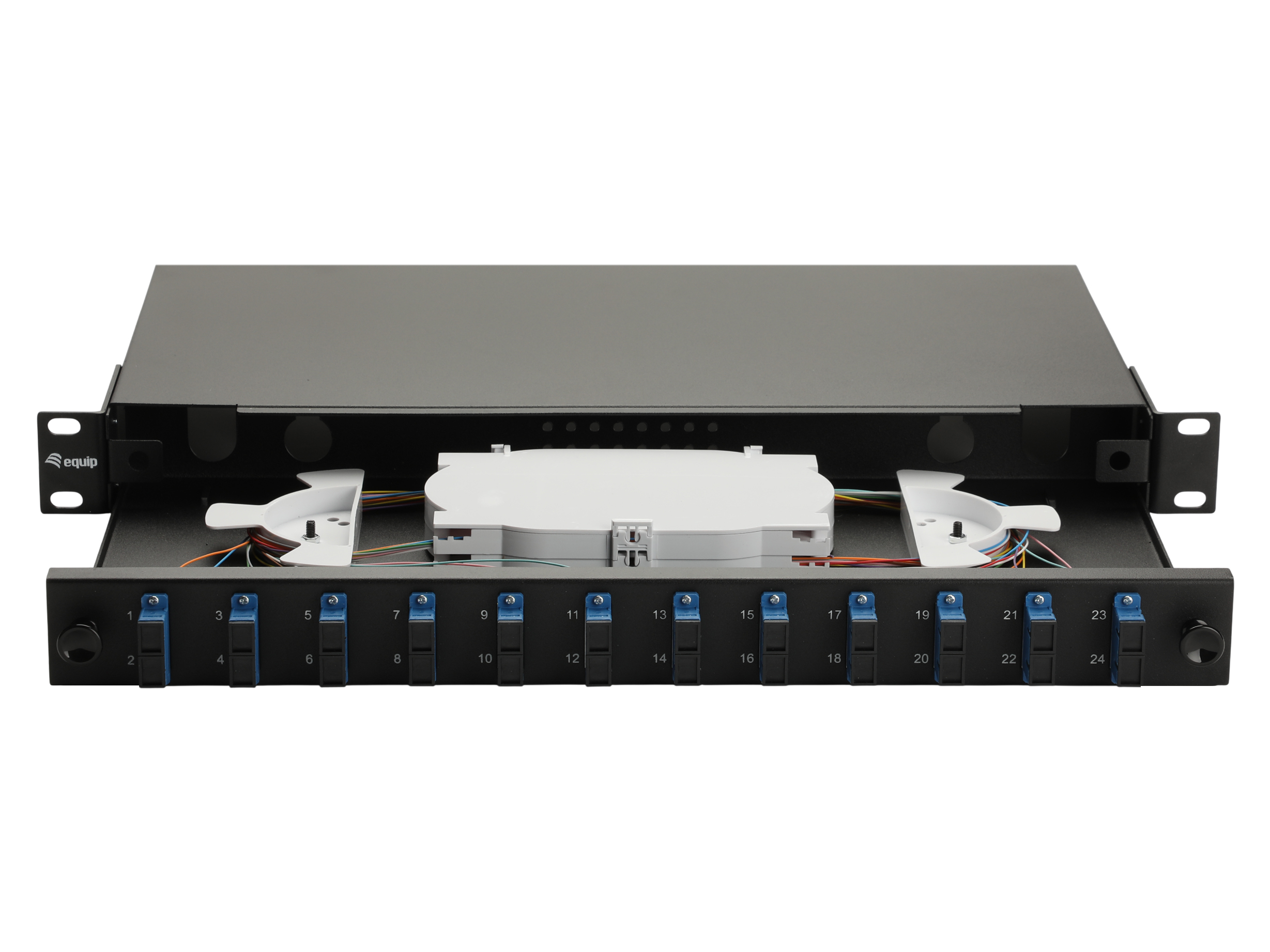 Equip LWL-Spleißkasten 12-Port SC-Duplex OS2 1U komplett sw