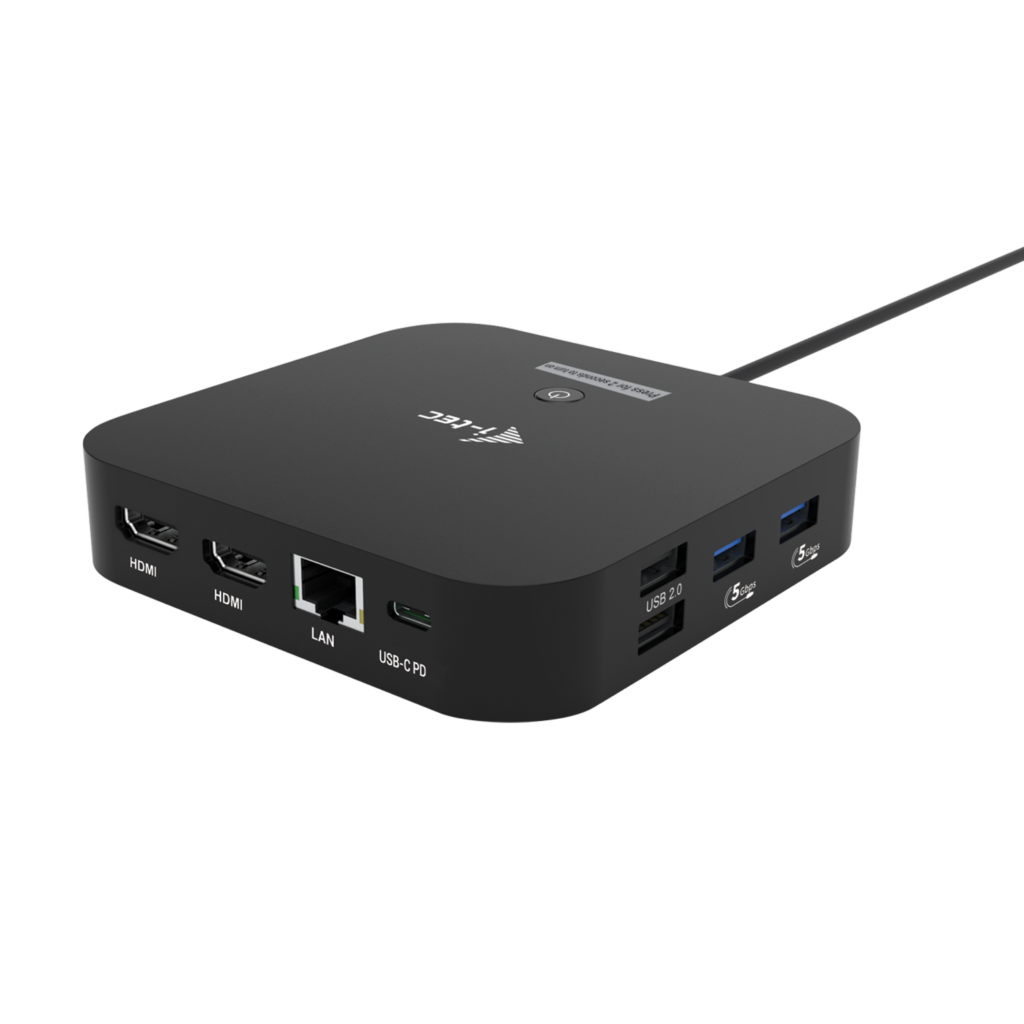 I-TEC USB-C Dual HDMI DS 2x HDMI 1x GLAN 2x USB-A 3.2 2x USB 2.0 1x USB-C Gen2 1x USB-C Gen1 1x Audio/Mic Jack 1x 100W USB-C PD
